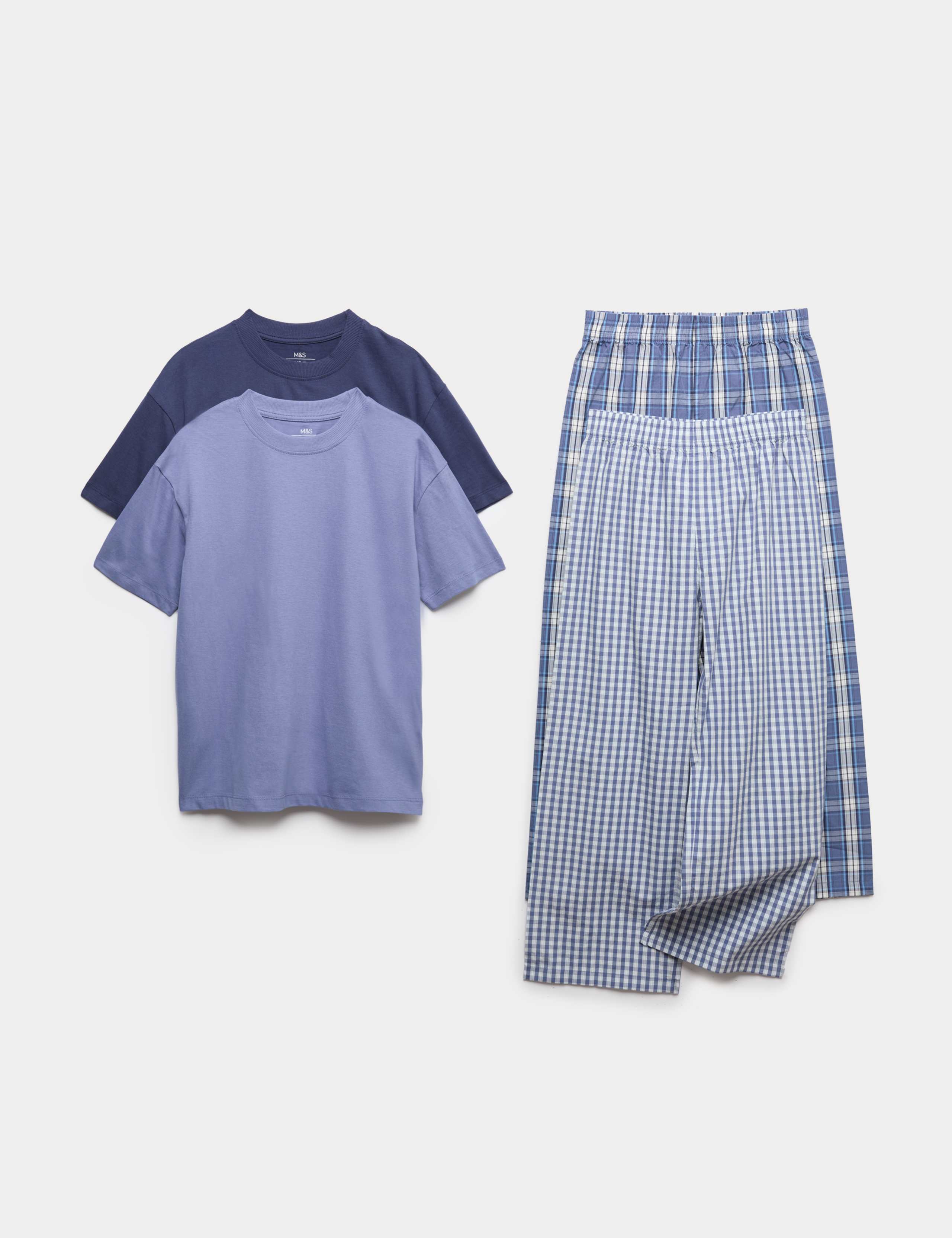 Kids' 2 Pack Pure Cotton Checked Pyjama Sets (6-16 Yrs)
