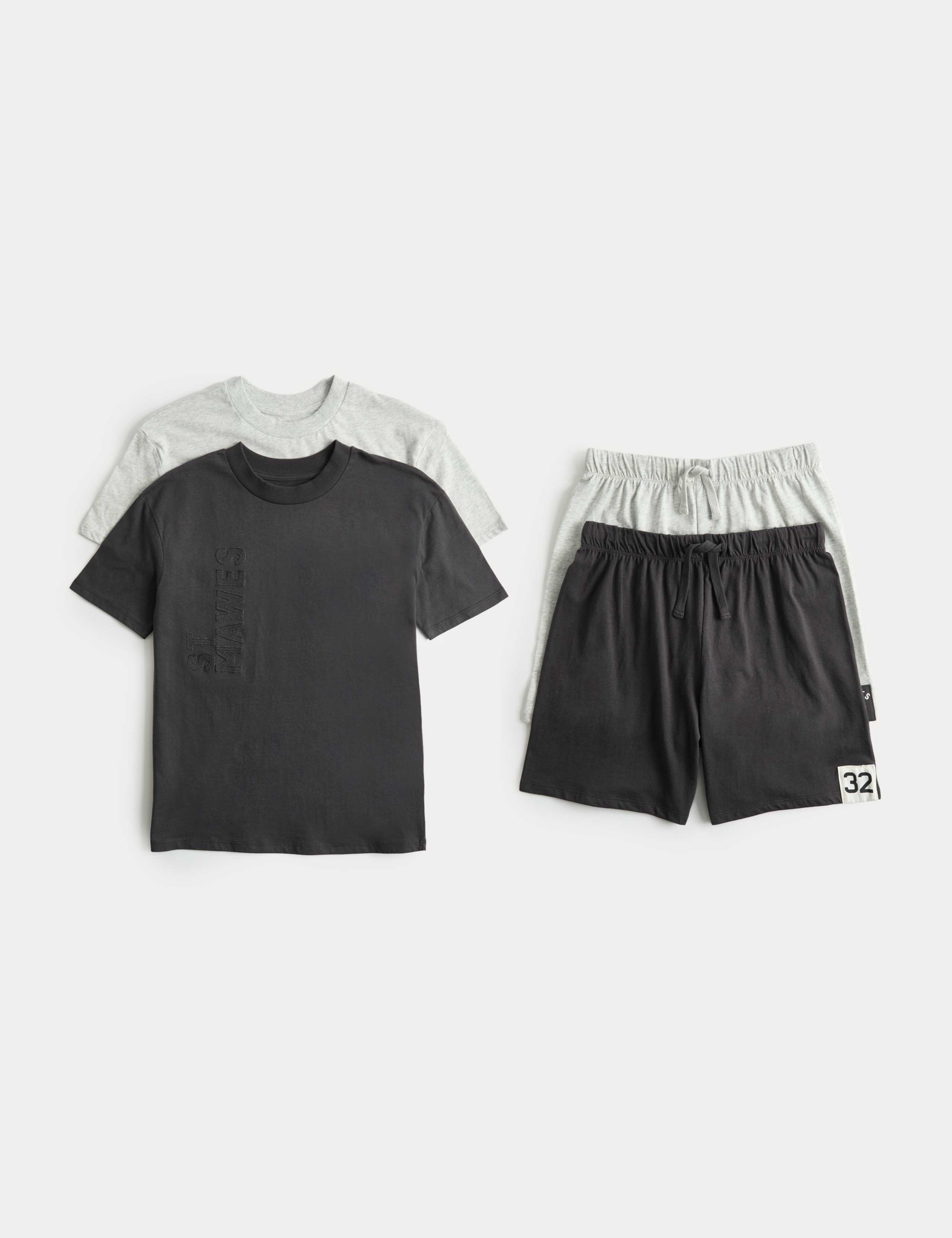 Kids 2 Pack Pure Cotton Pyjama Sets (6-16 Yrs)