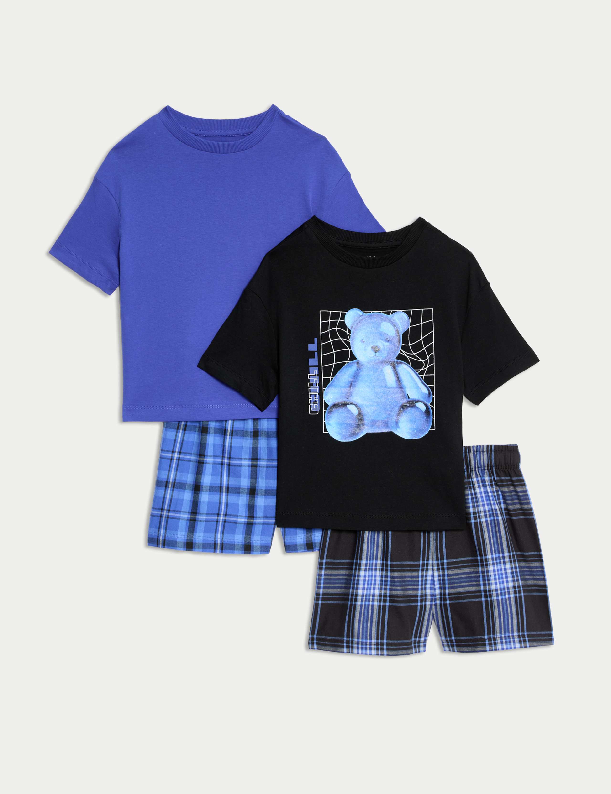 2pk Pure Cotton Bear Pyjama Sets (3-16 Yrs)