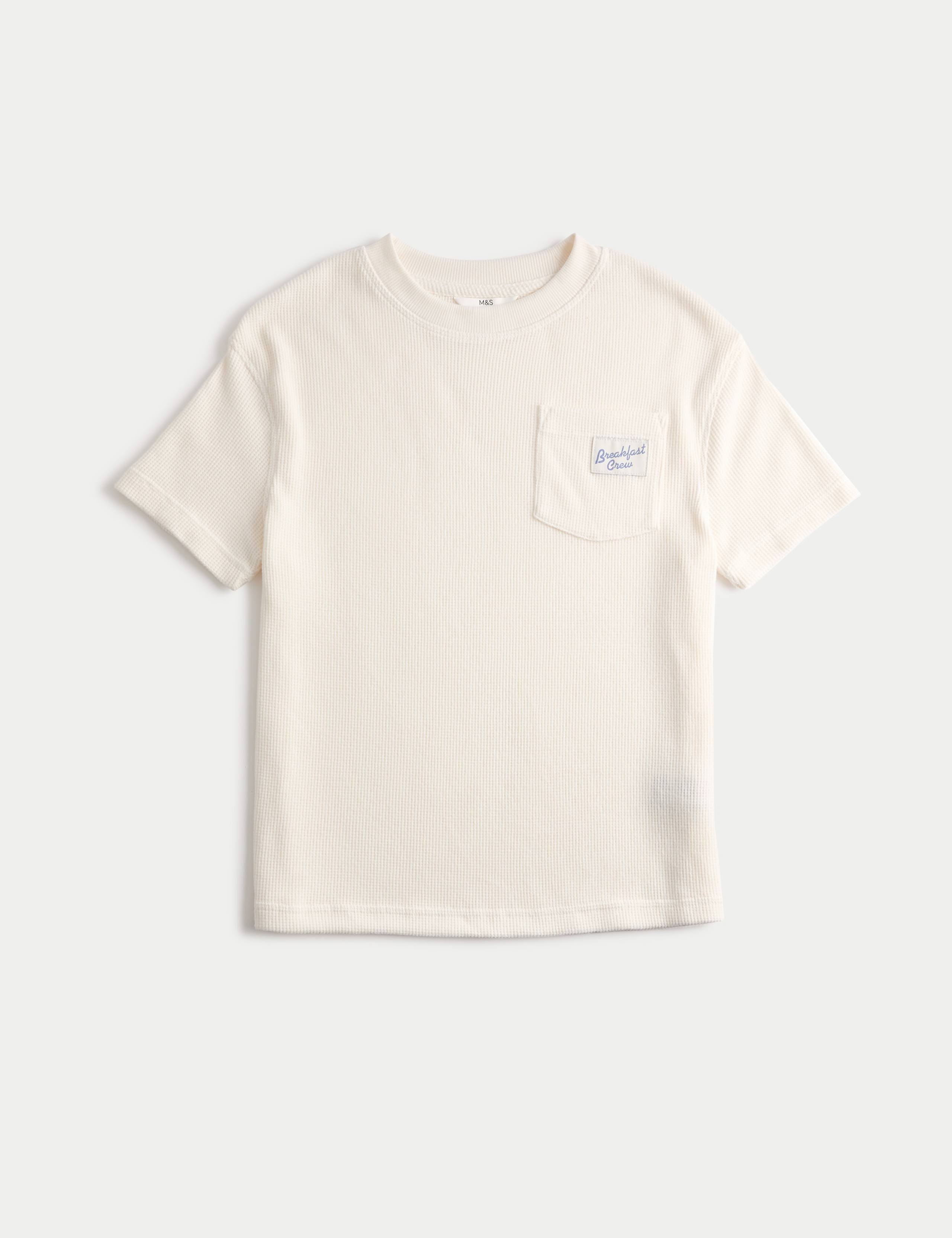 Waffle Breakfast Crew Slogan Pyjama Top (6-16 Years)