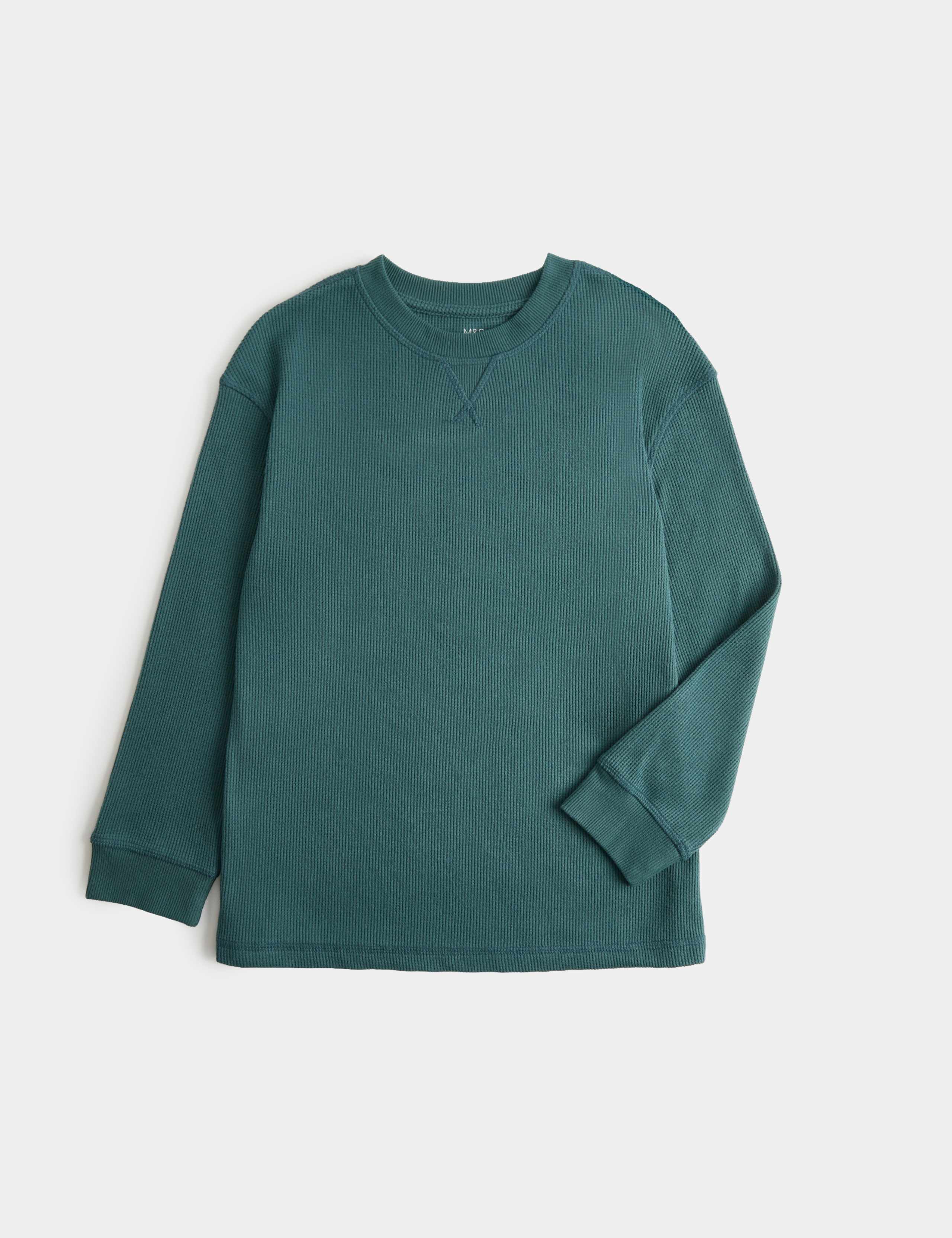 Waffle Crew Neck Jumper (6-16 Yrs)
