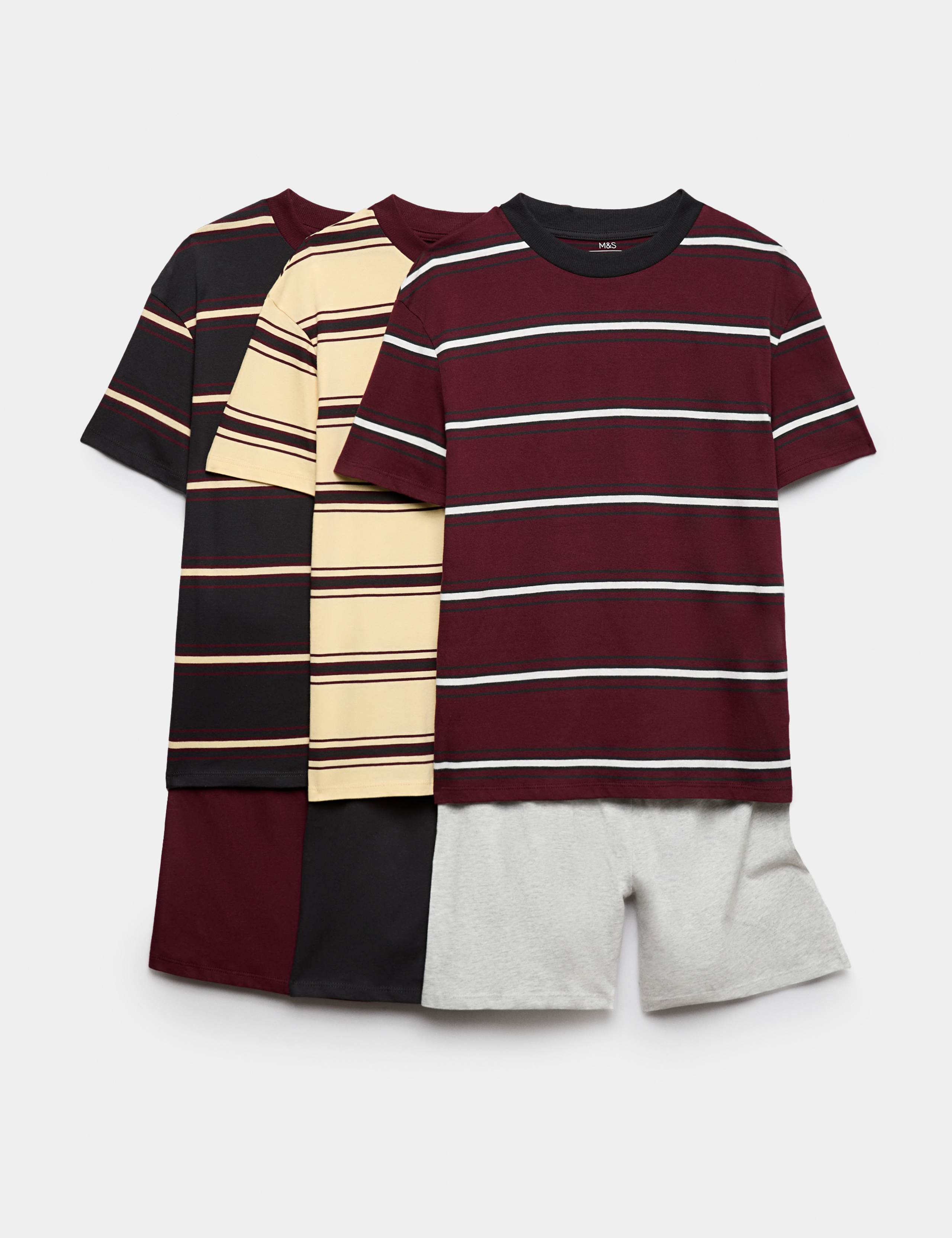 3 Pack Striped Short Pyjama Sets (6-16 Yrs)