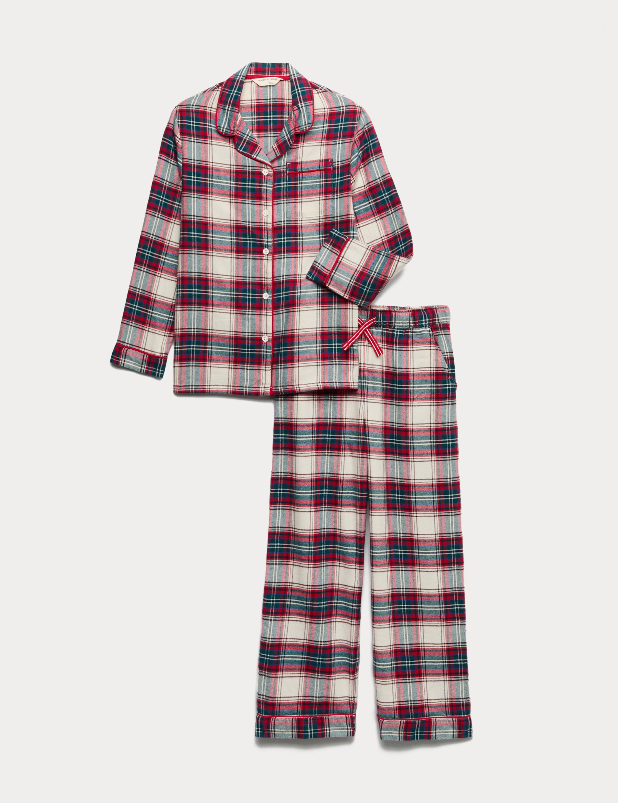 Pure Cotton Family Christmas Checked Pyjamas (1-16 Yrs)