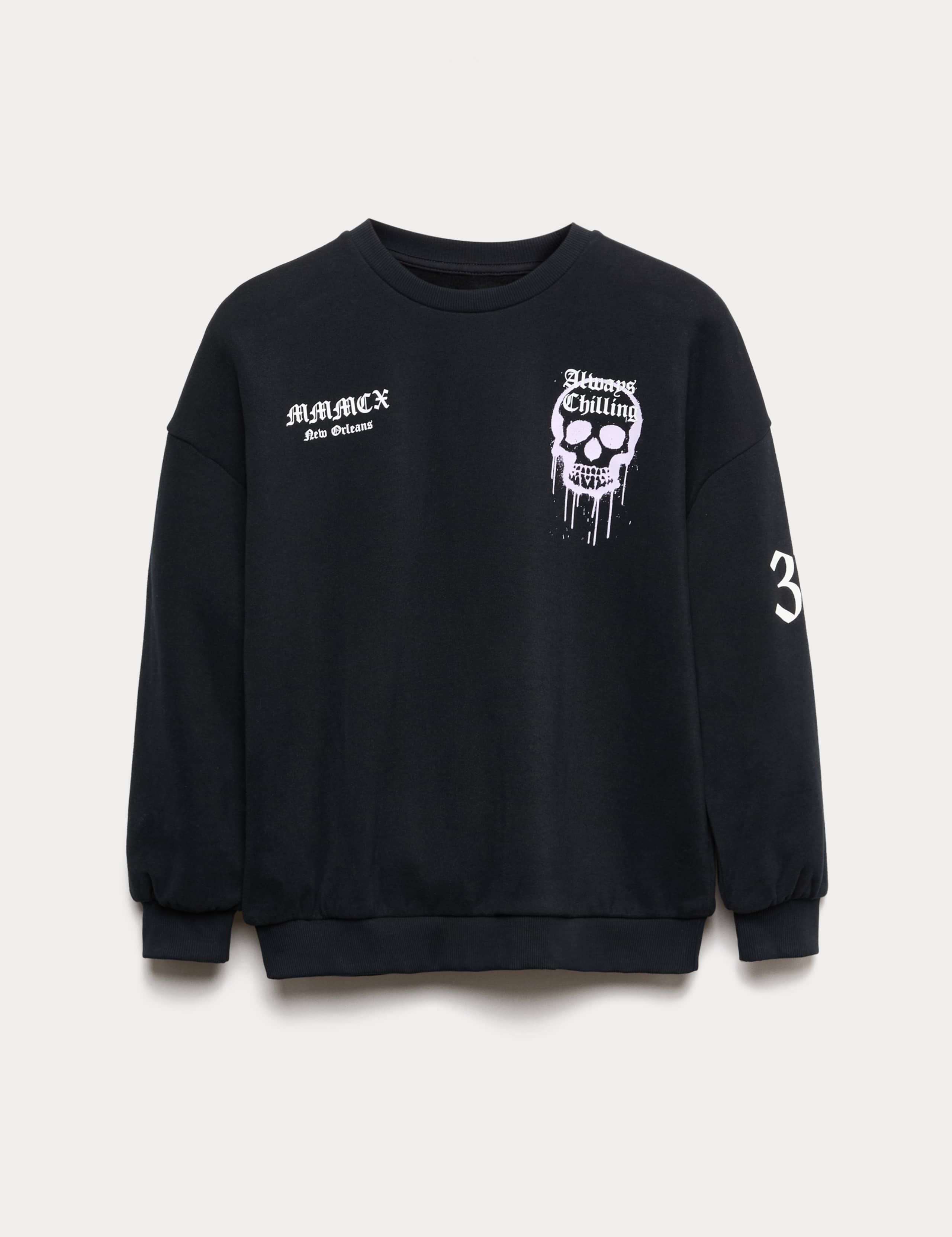 Cotton Rich Halloween Skull Sweatshirt (6-16 Yrs)