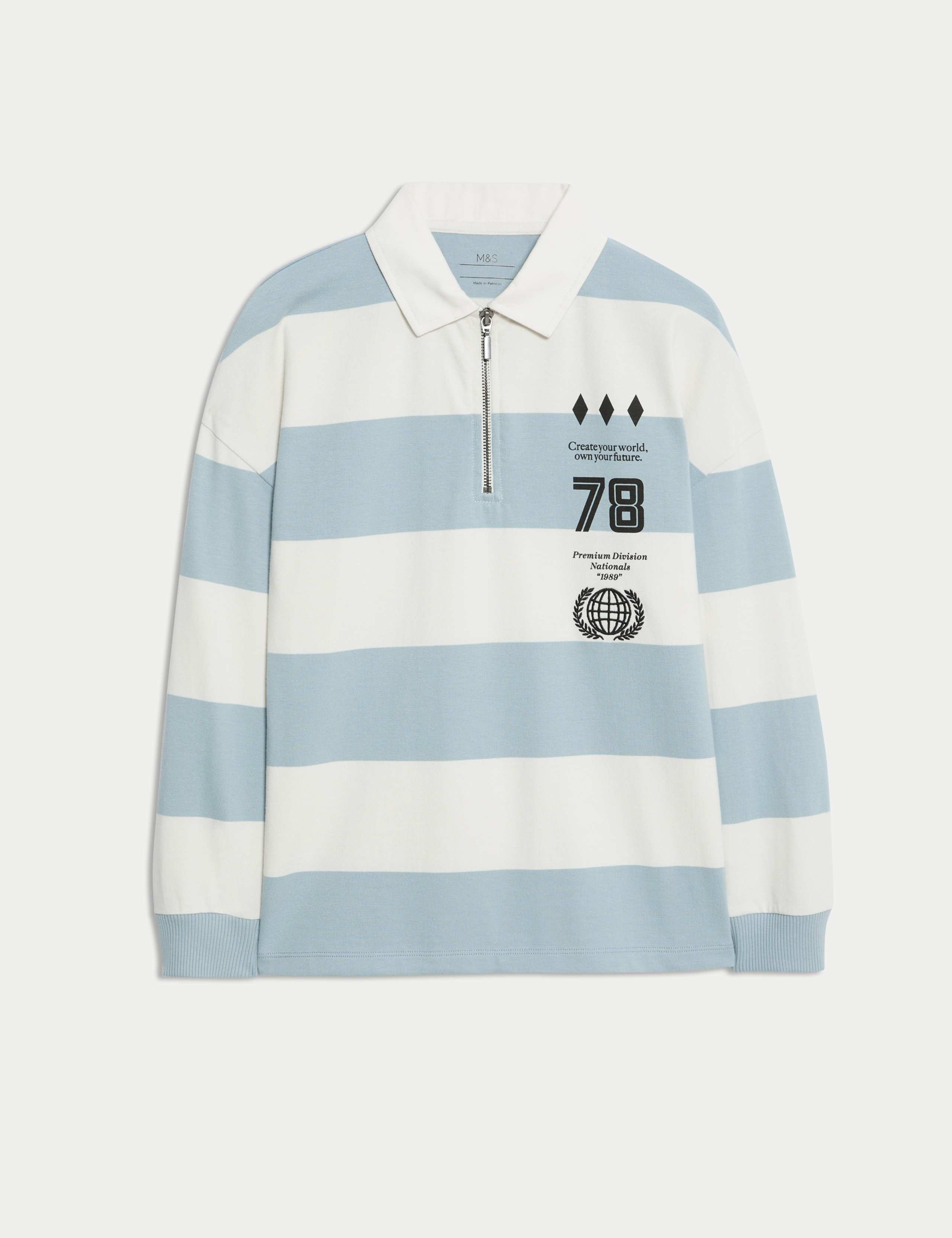 Pure Cotton Striped Rugby Shirt (6-16 Yrs)