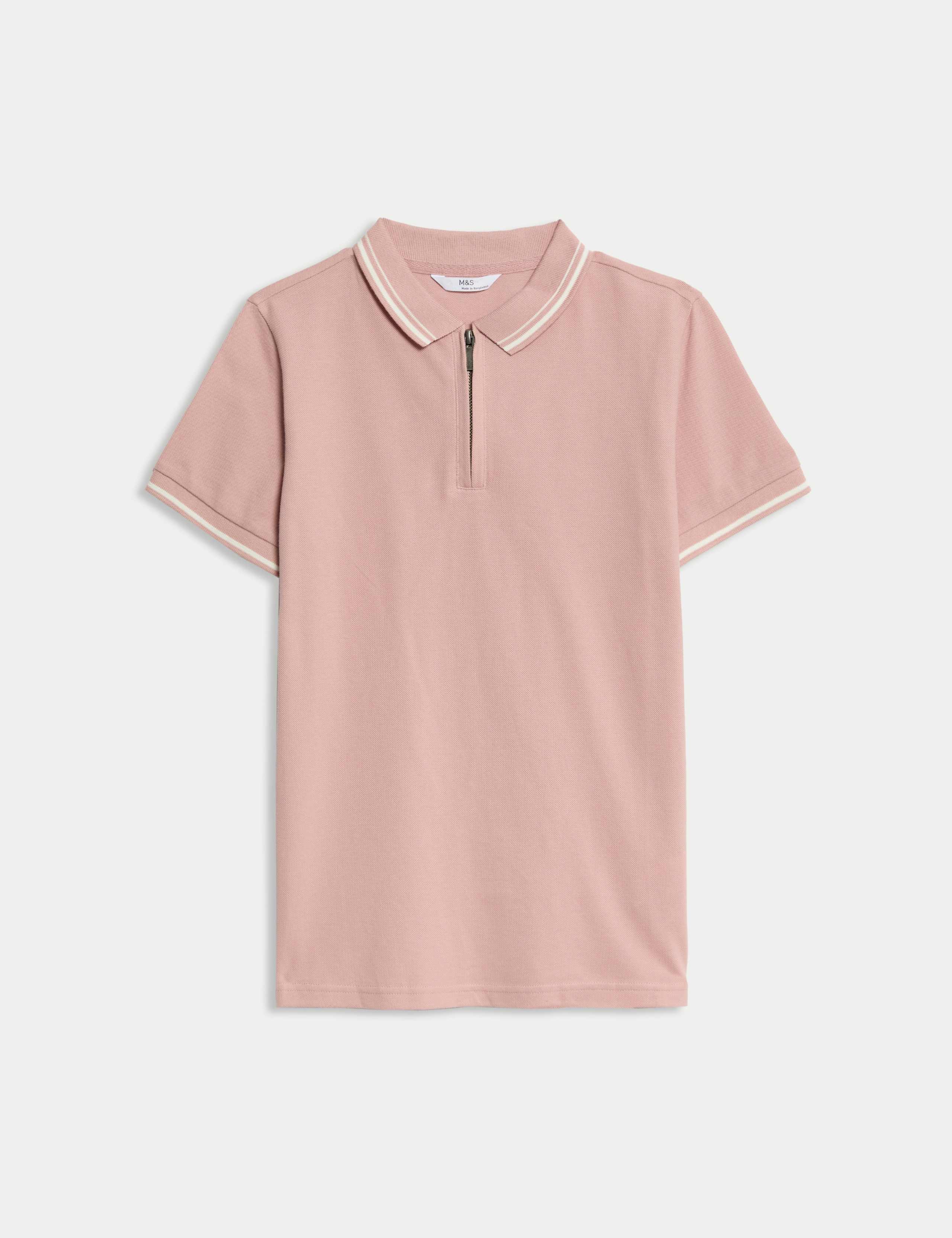Pure Cotton Half Zip Polo Shirt (6-16 Yrs)