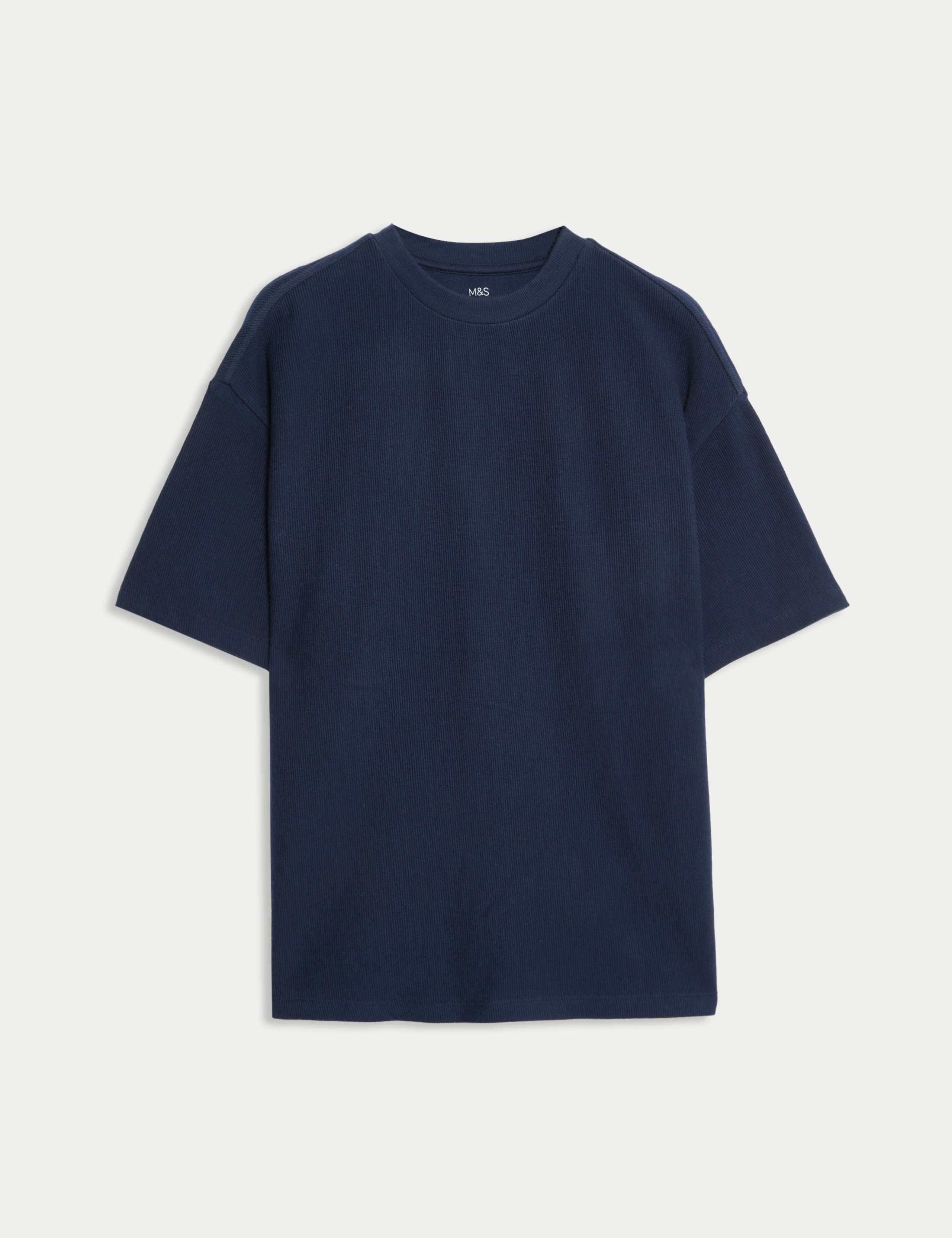 Pure Cotton Ottoman Textured T-shirt (6-16 Yrs)