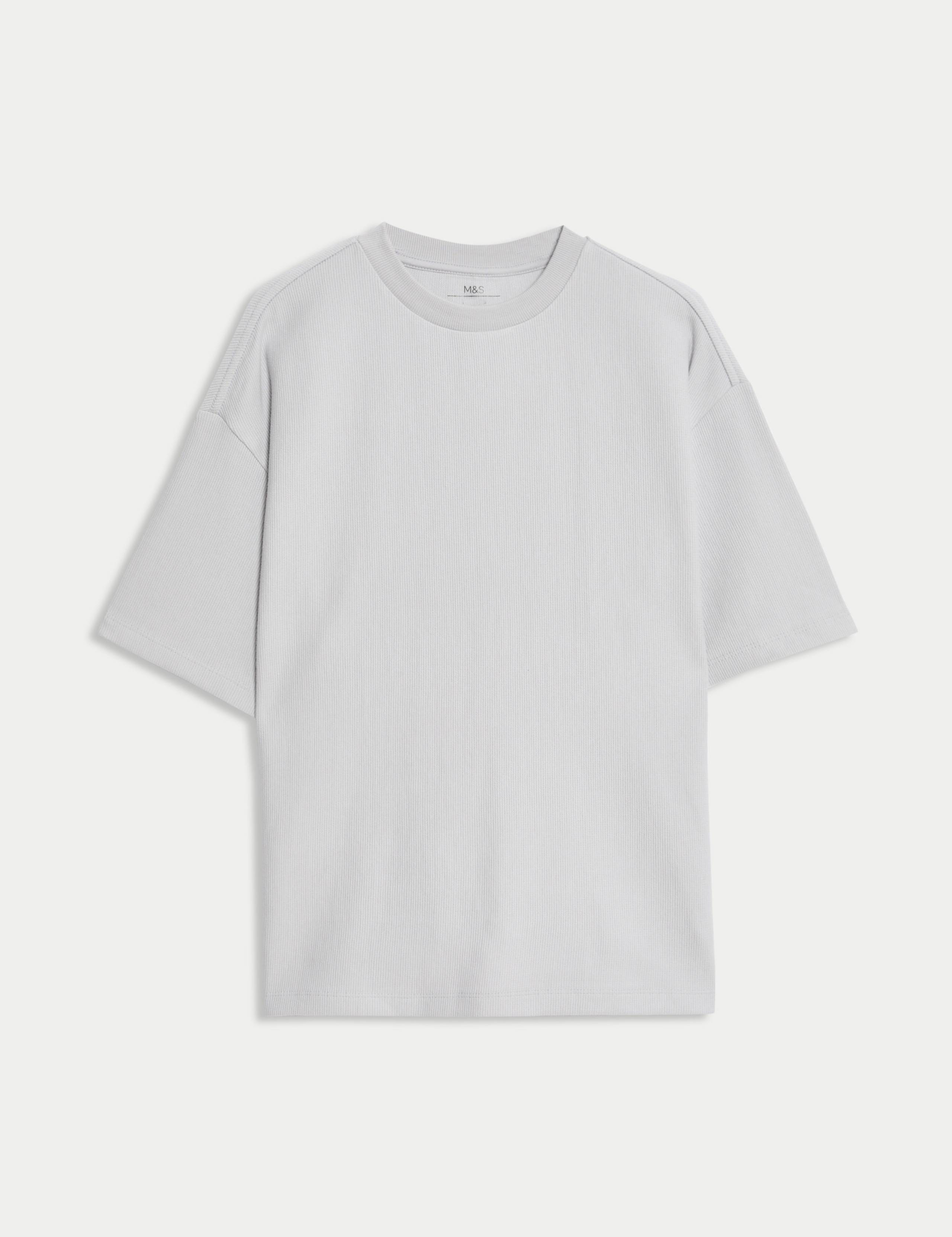 Pure Cotton Ottoman Textured T-shirt (6-16 Yrs)