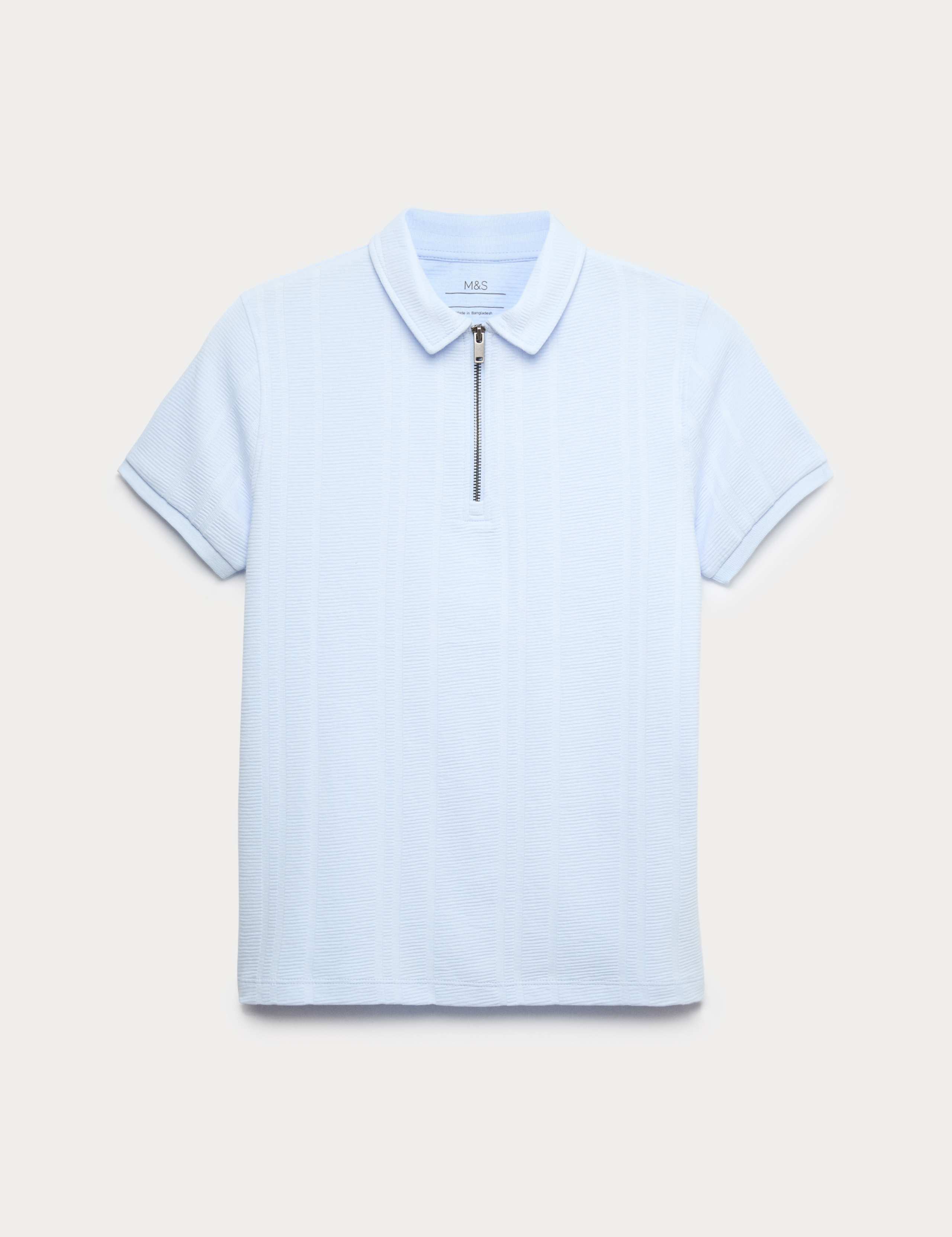 Pure Cotton Quarter Zip Polo Top (6-16 Yrs)