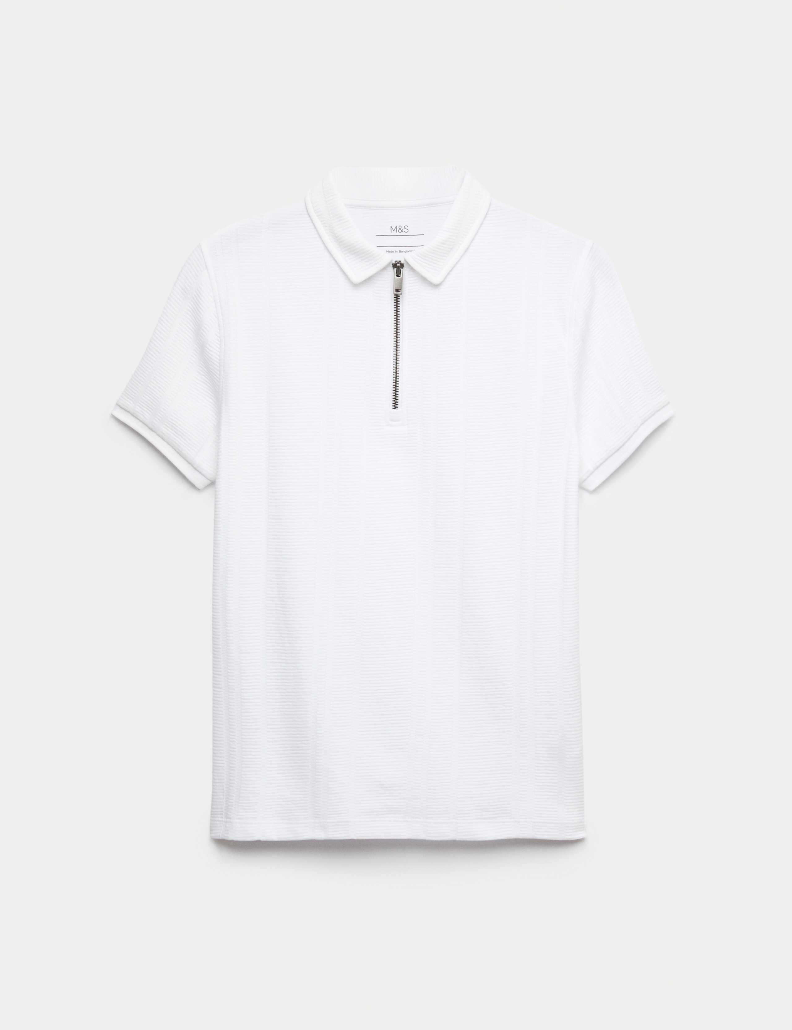 Pure Cotton Quarter Zip Polo Top (6-16 Yrs)