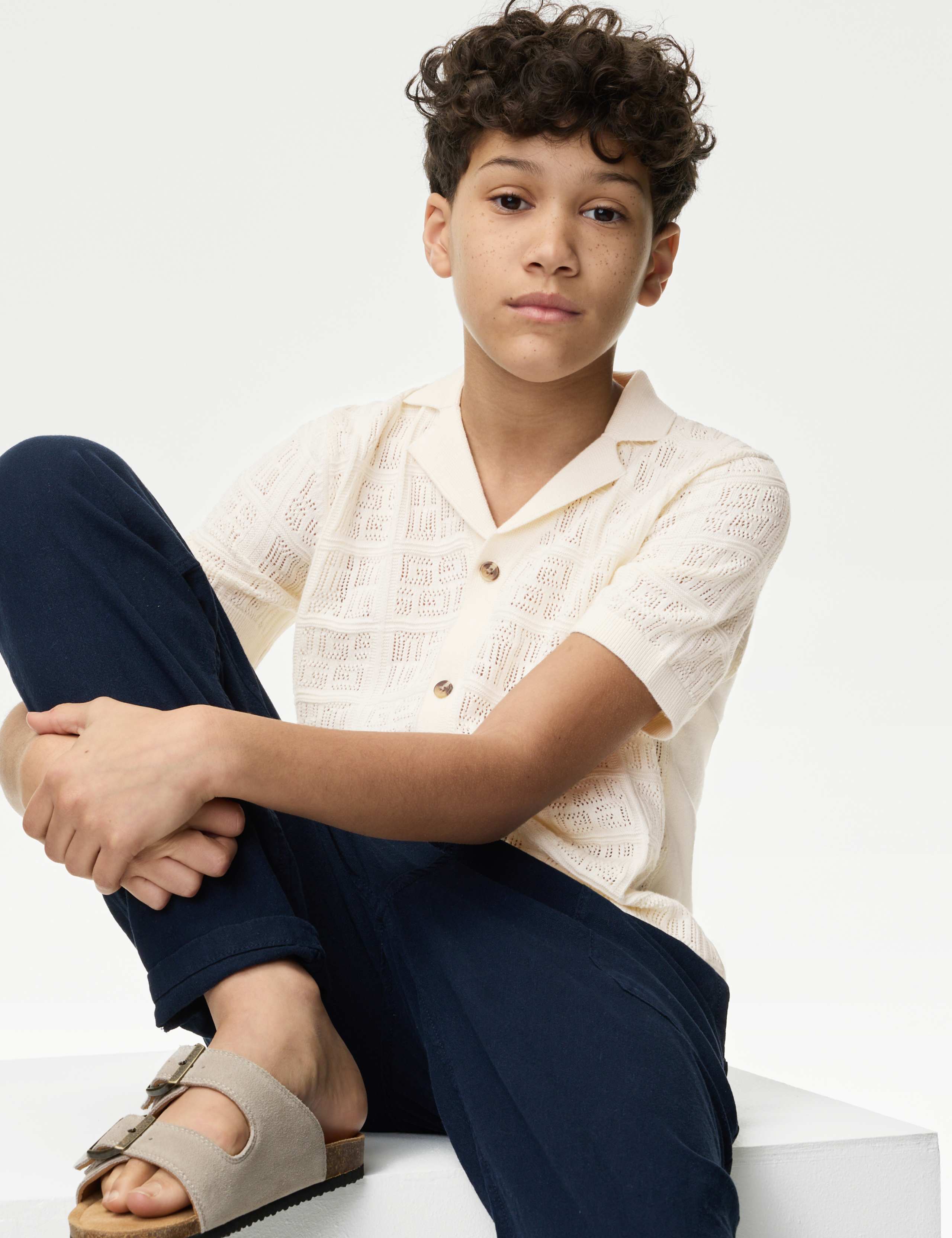 Pure Cotton Fine Knitted Shirt (6-16 Yrs)