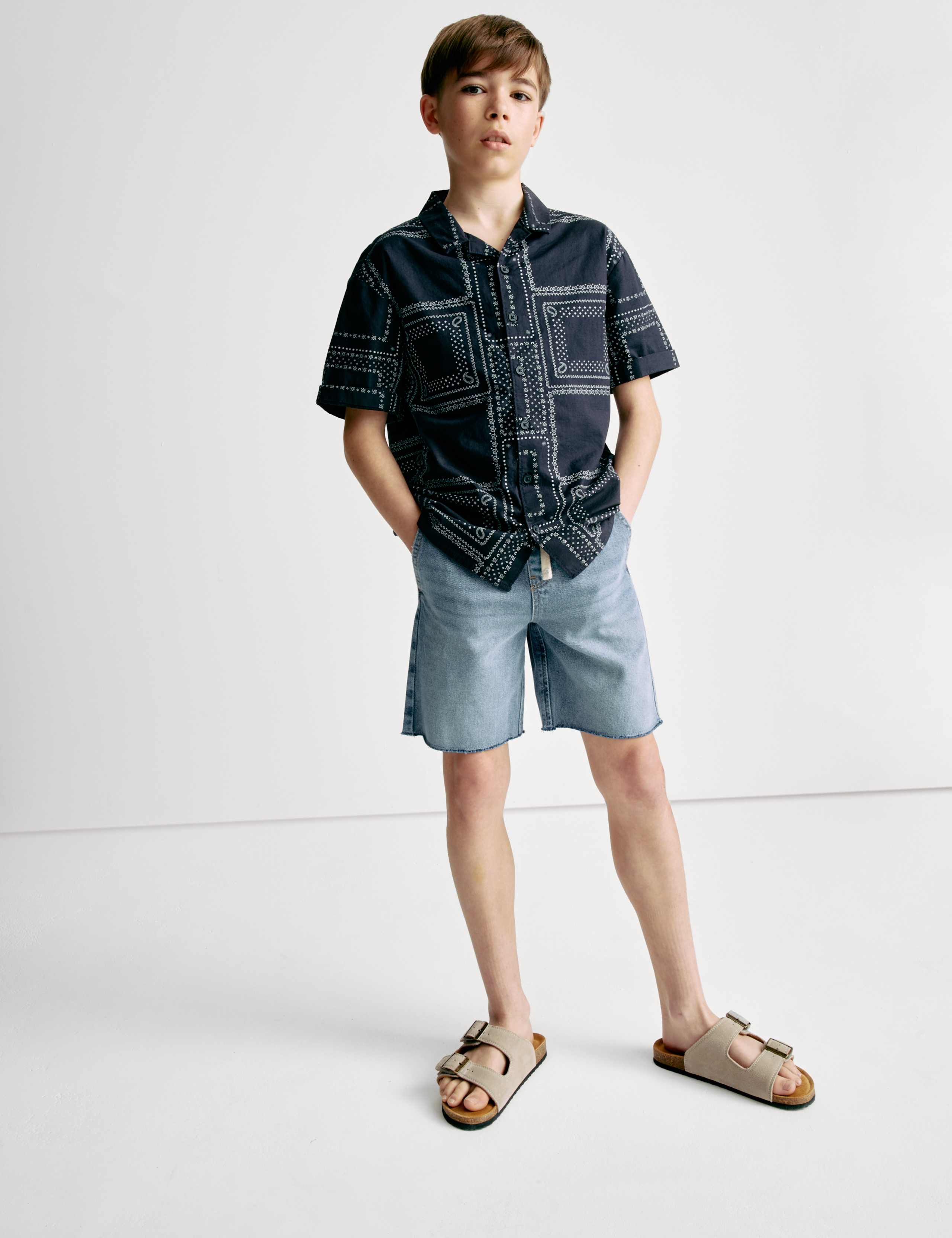 Pure Cotton Patterned Shirt (6-16 Yrs)
