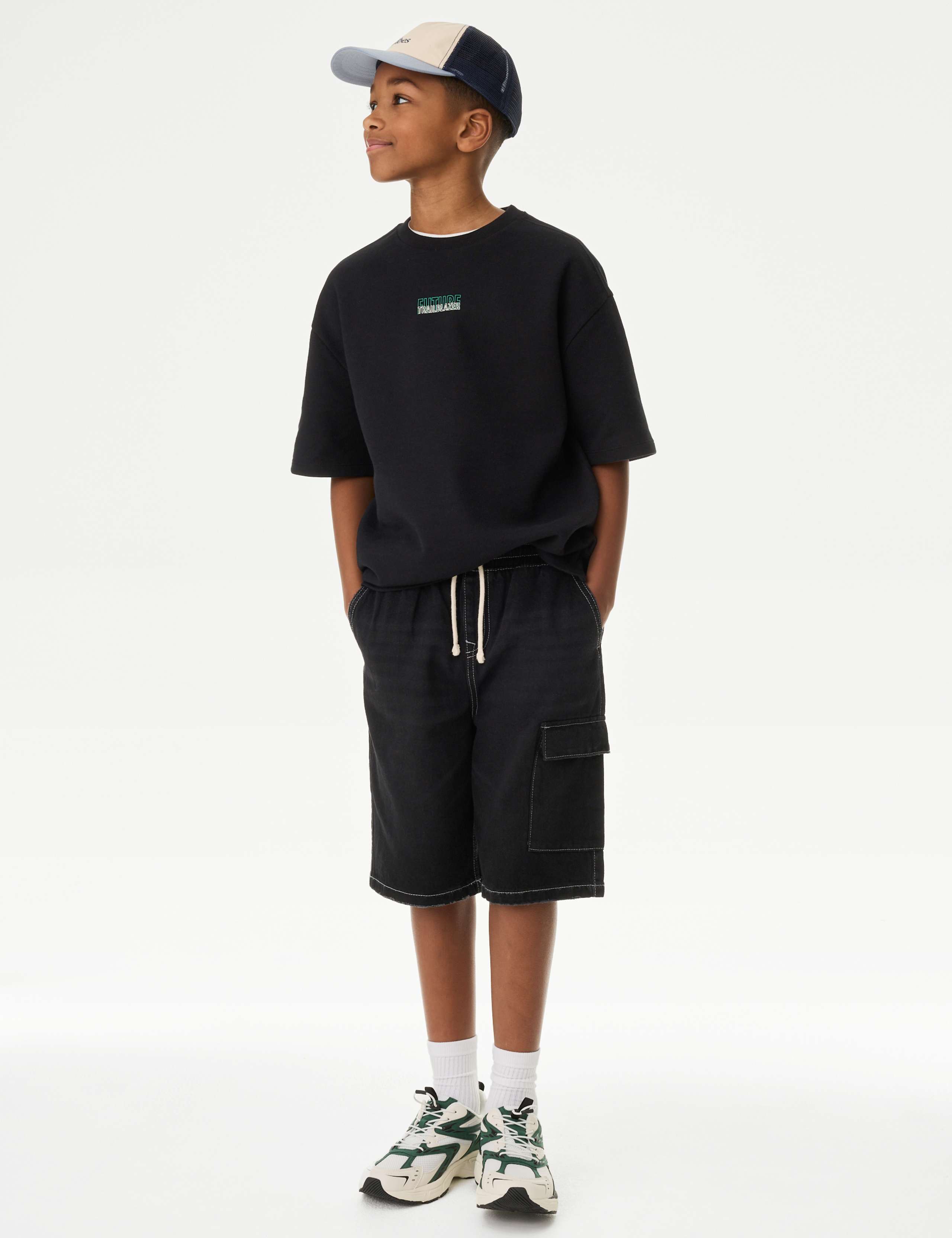 Contrast Stitch Denim Shorts (6-16 Yrs)