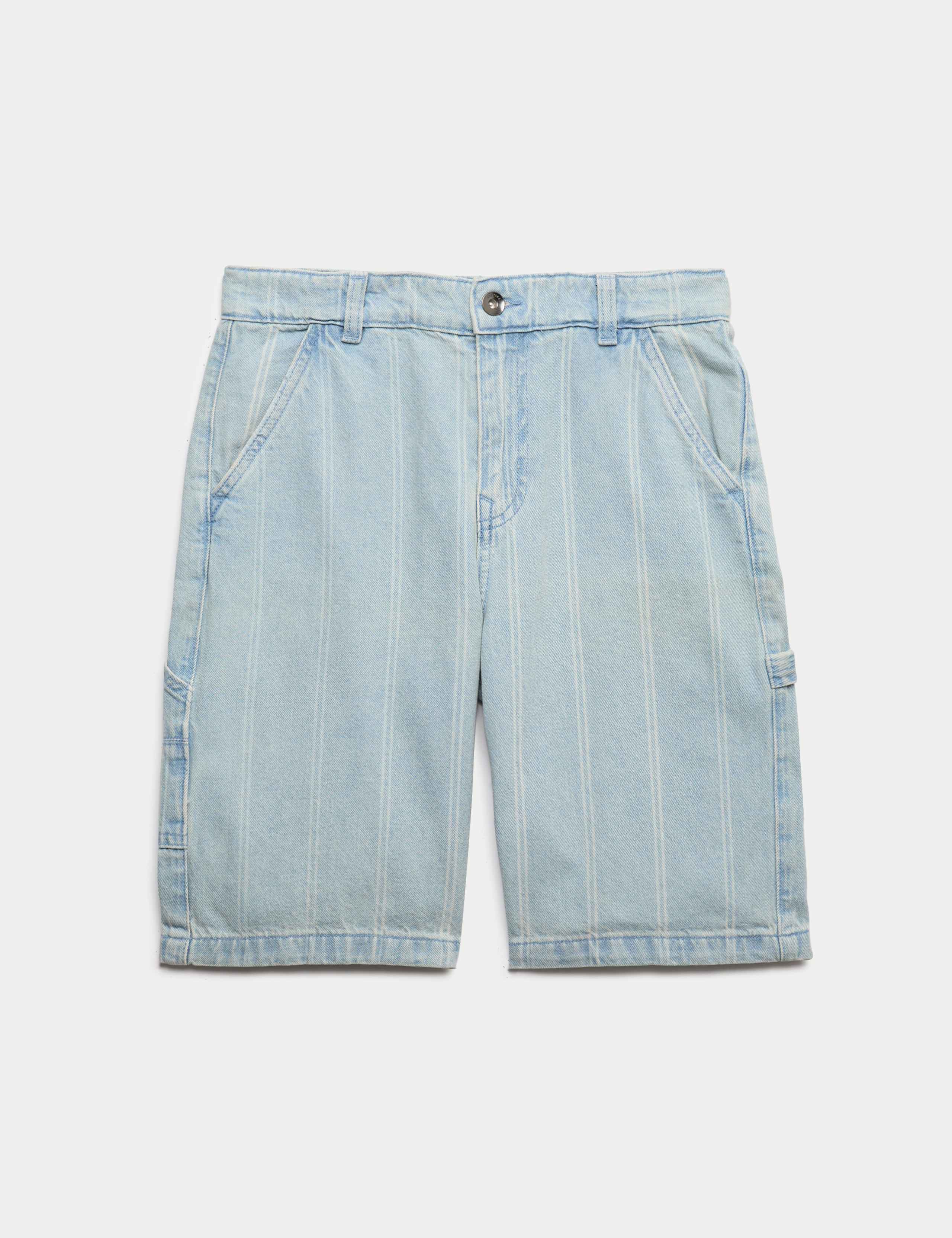 Denim Striped Carpenter Shorts (6-16 Yrs)
