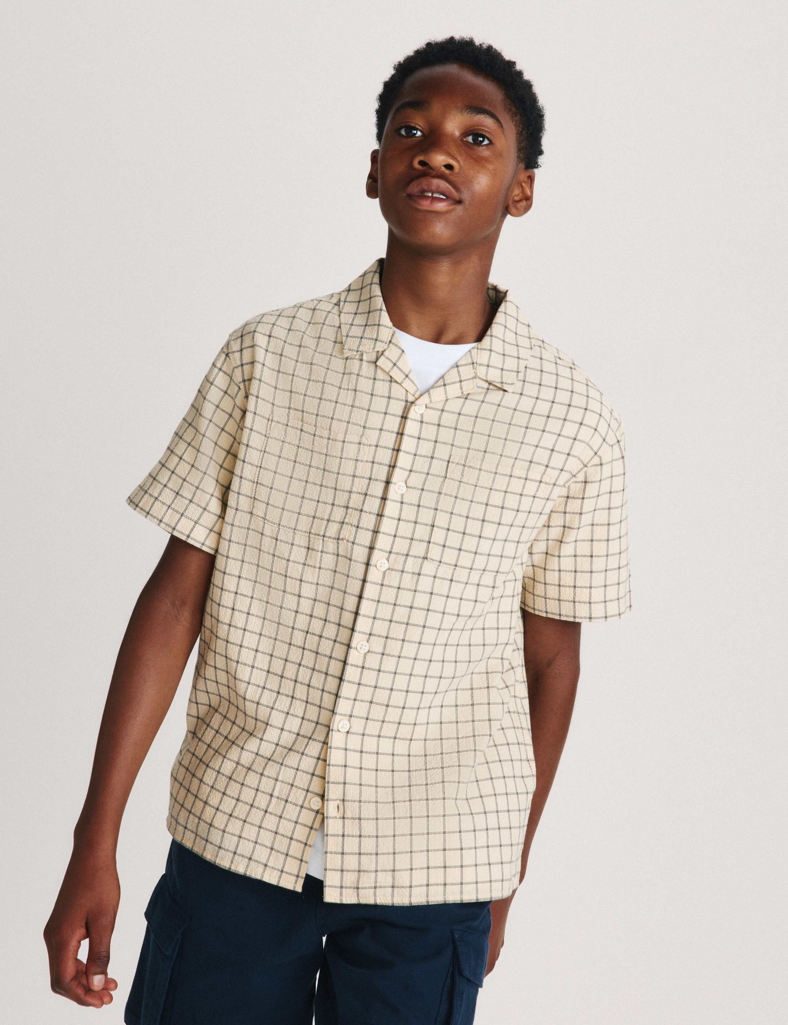 Cotton Rich Micro Check Shirt (6-16 Yrs)