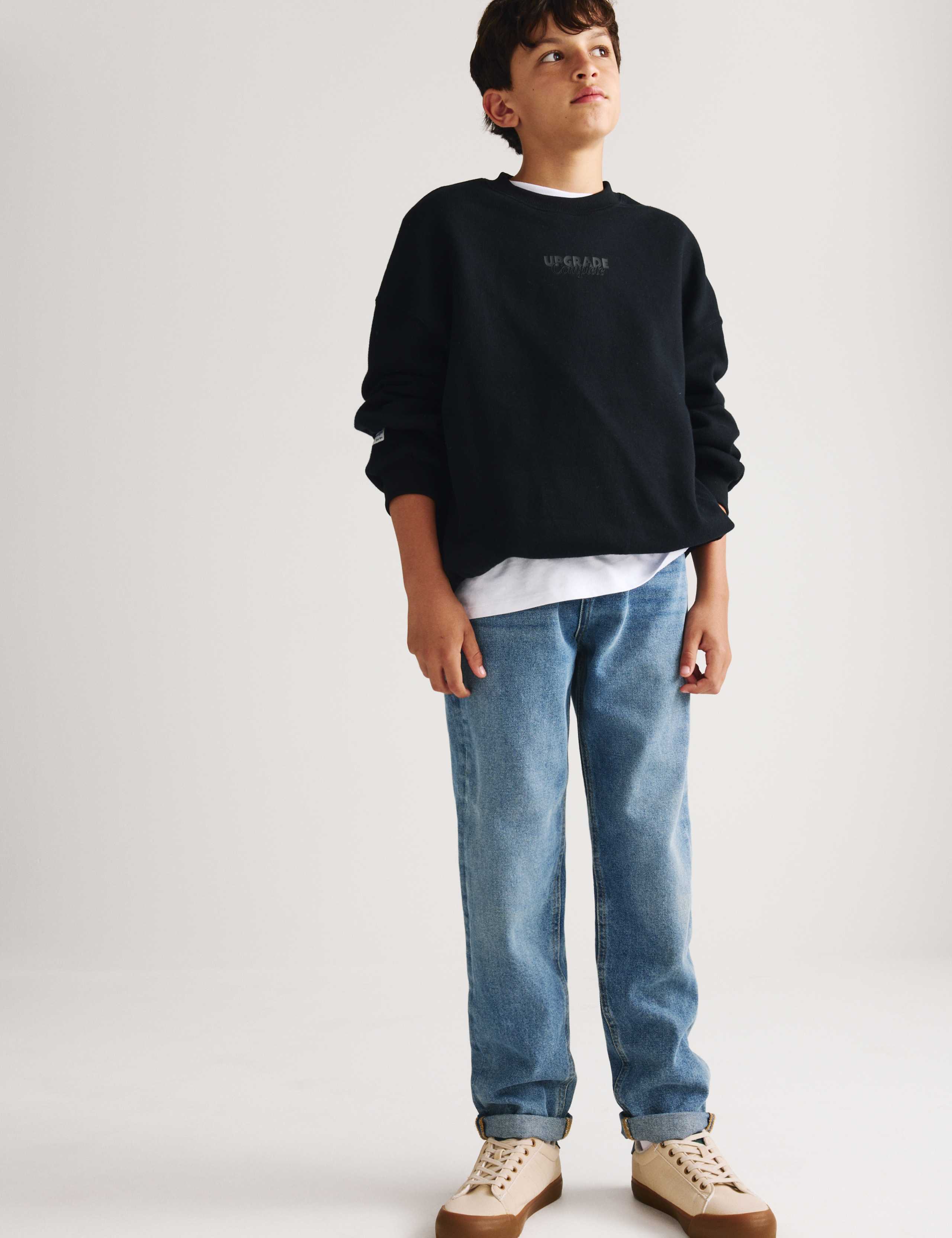 Pure Cotton Relaxed Fit Jeans (6-16 Yrs)