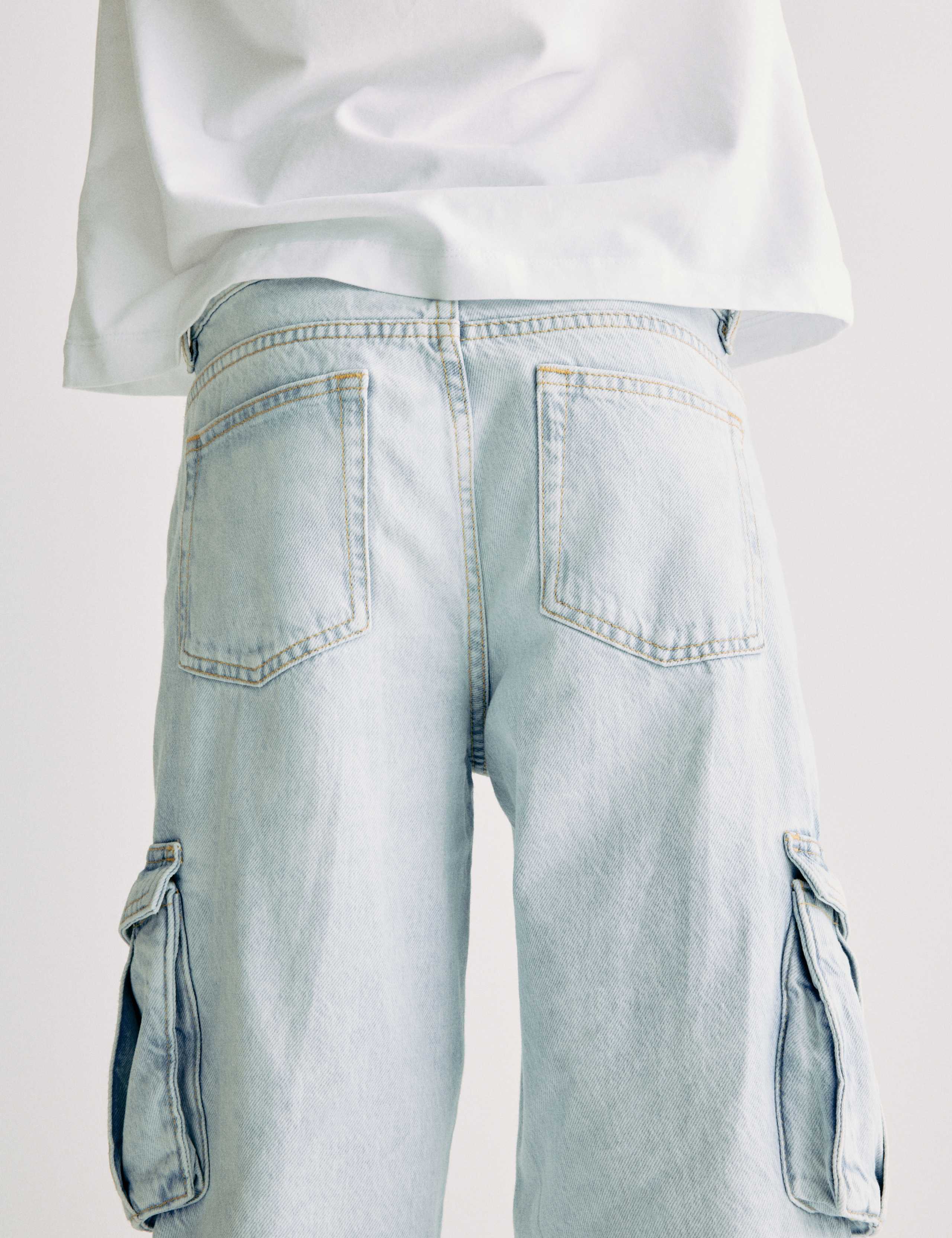Pure Cotton Cargo Jeans (6-16 Yrs)