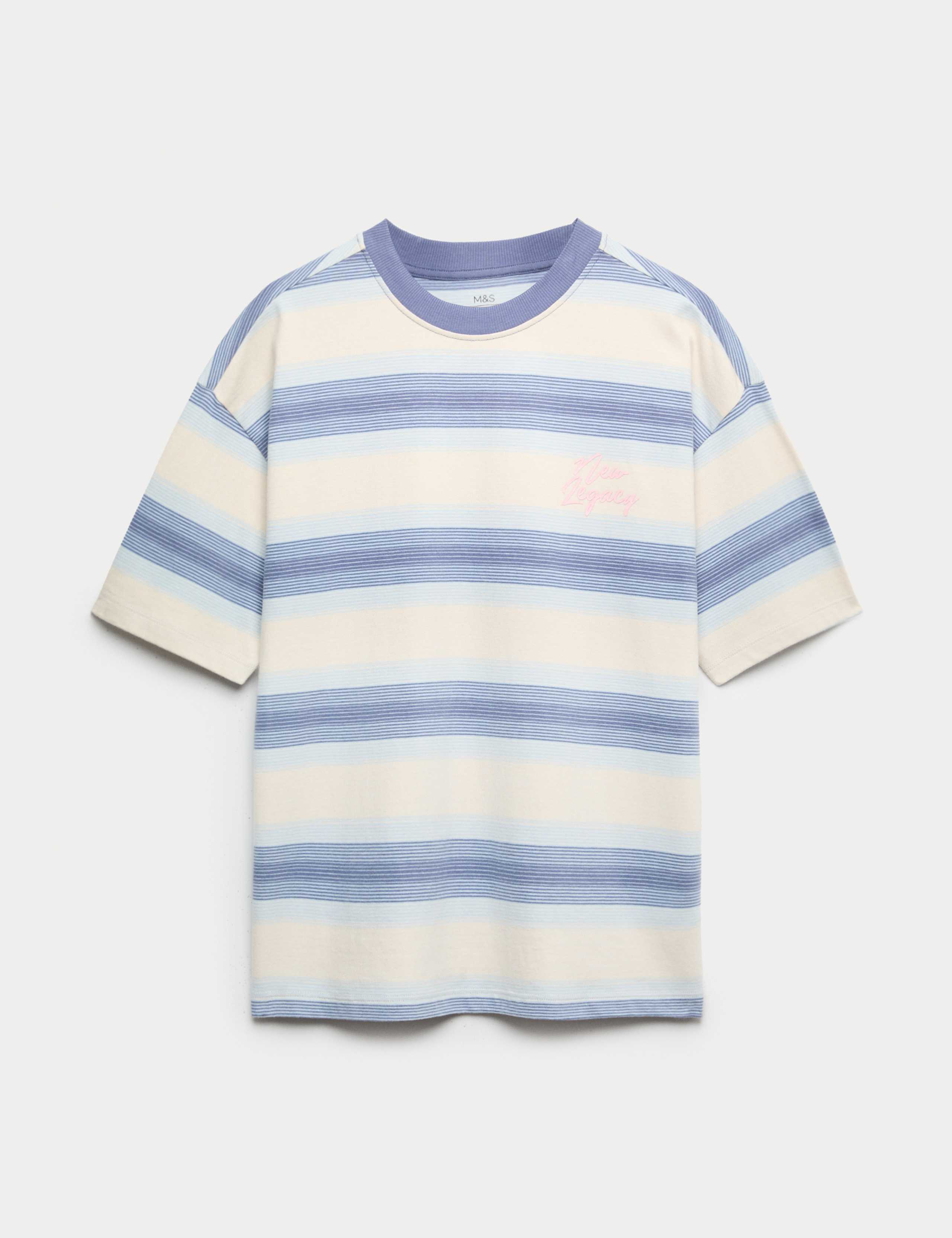 Pure Cotton Striped New Legacy T-Shirt (6-16 Yrs)