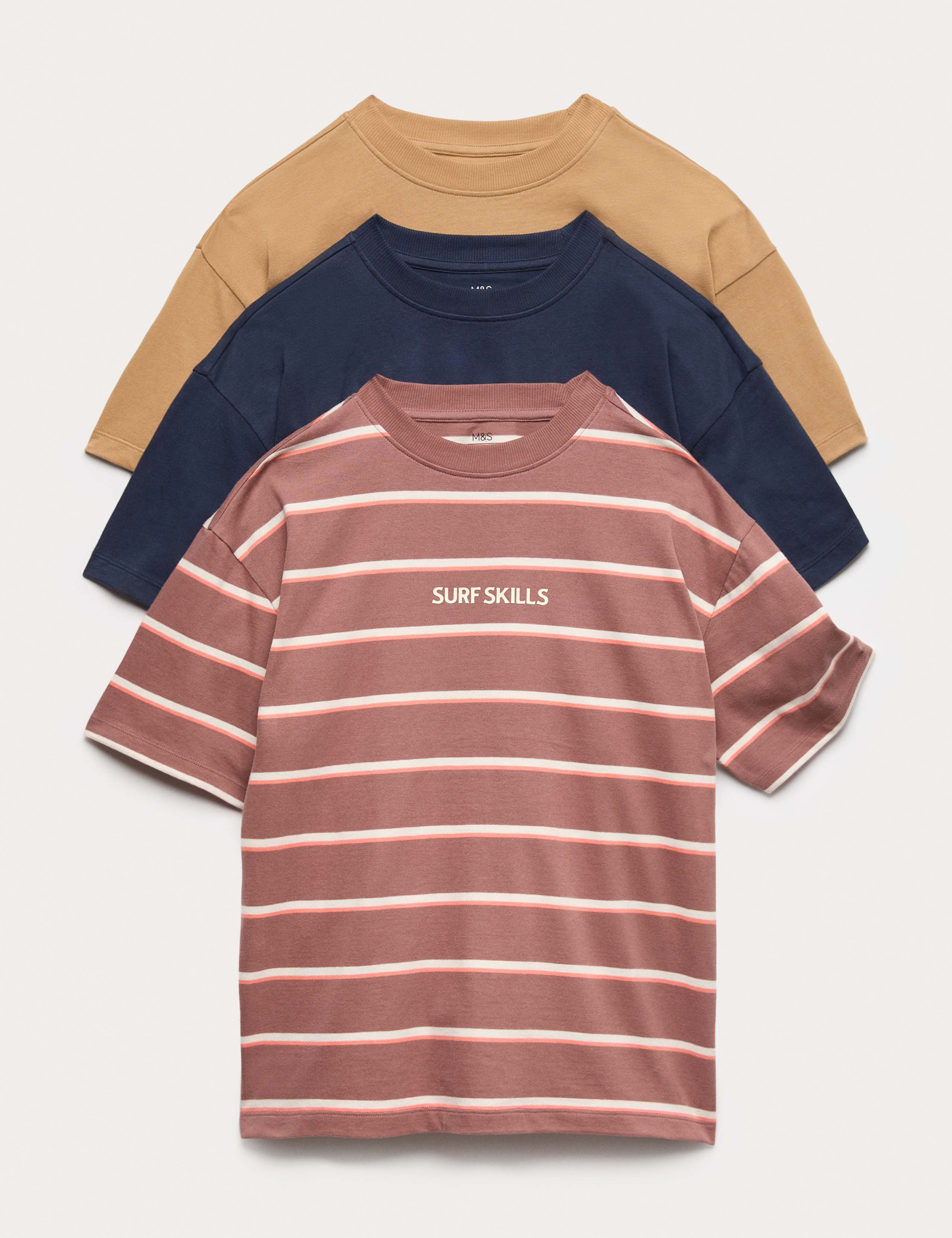 3 Pack Pure Cotton Graphic T-Shirts (6-16 Yrs)