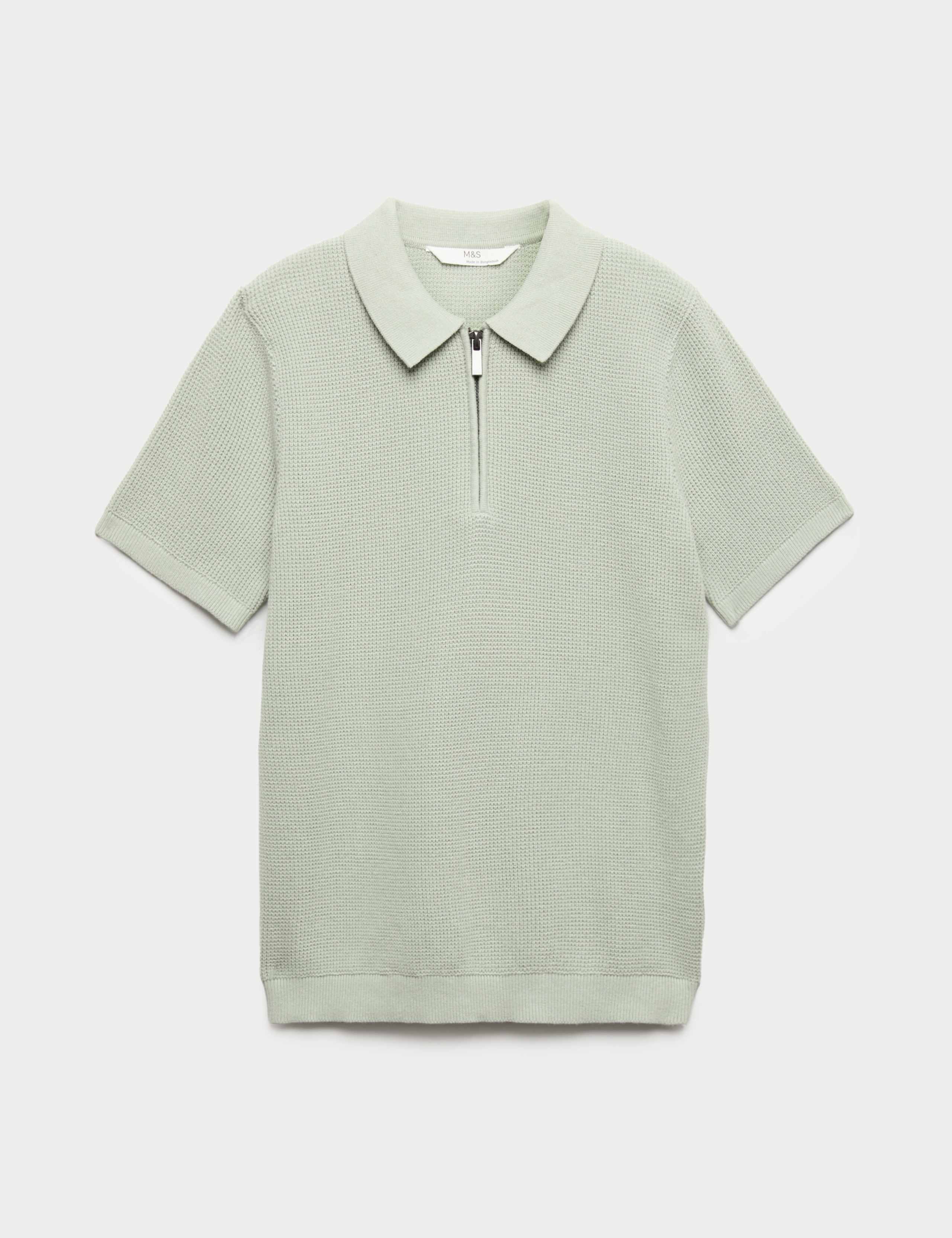 Pure Cotton Waffle Knitted Polo Shirt (6-16 Yrs)