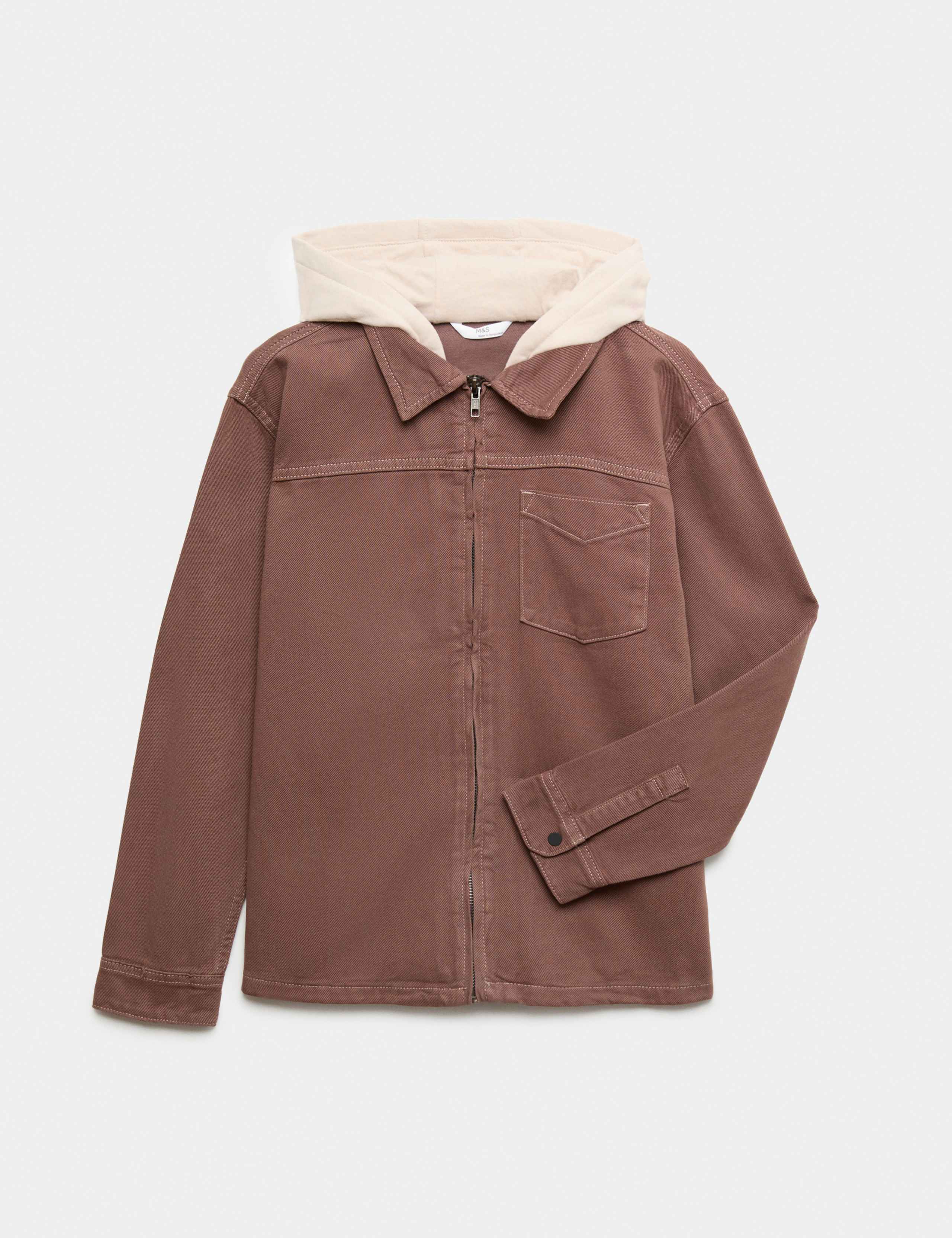 Cotton Rich Hooded Zip Shirt (6-16 Yrs)