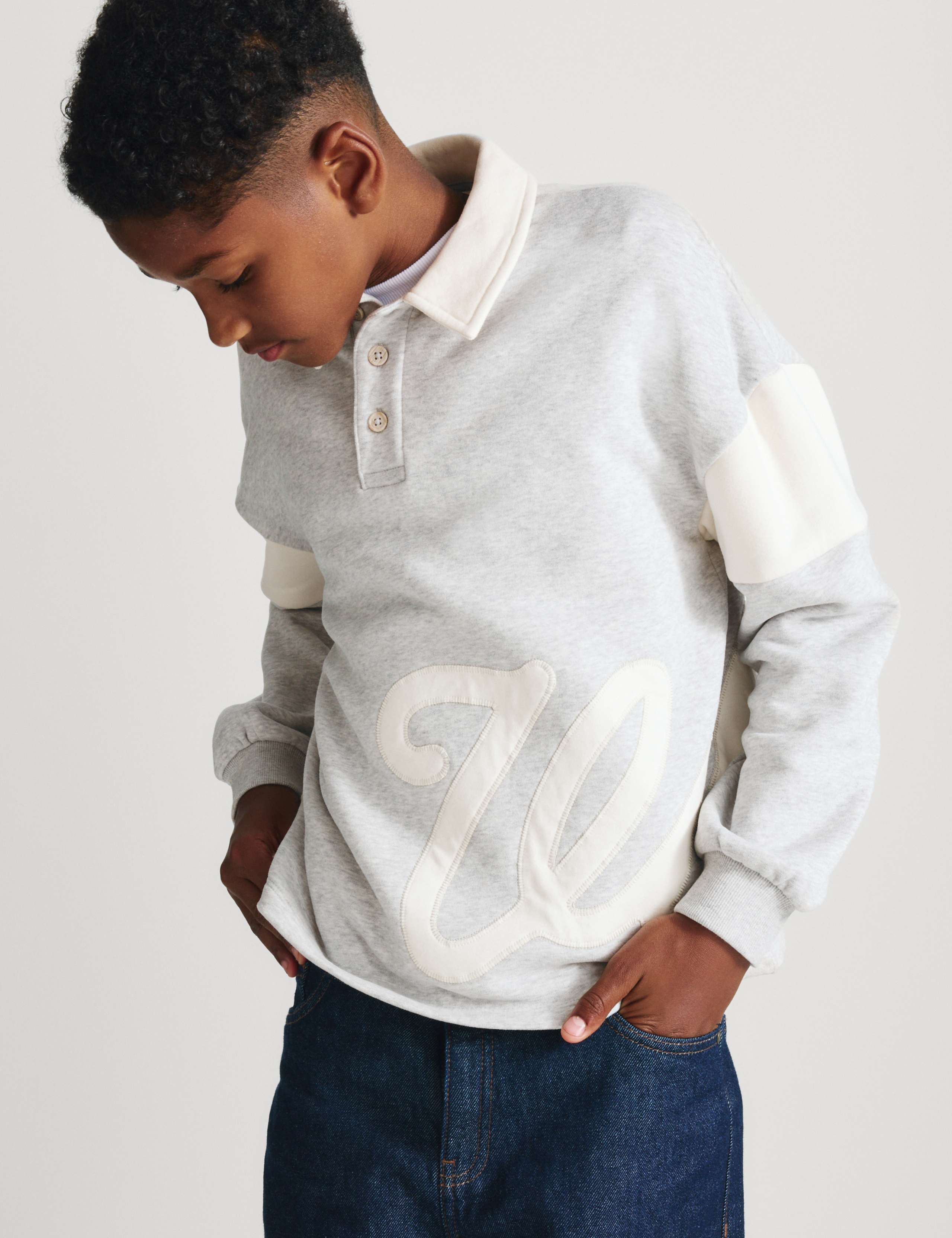 Cotton Rich Appliqué Graphic Rugby Top (6-16 Yrs)