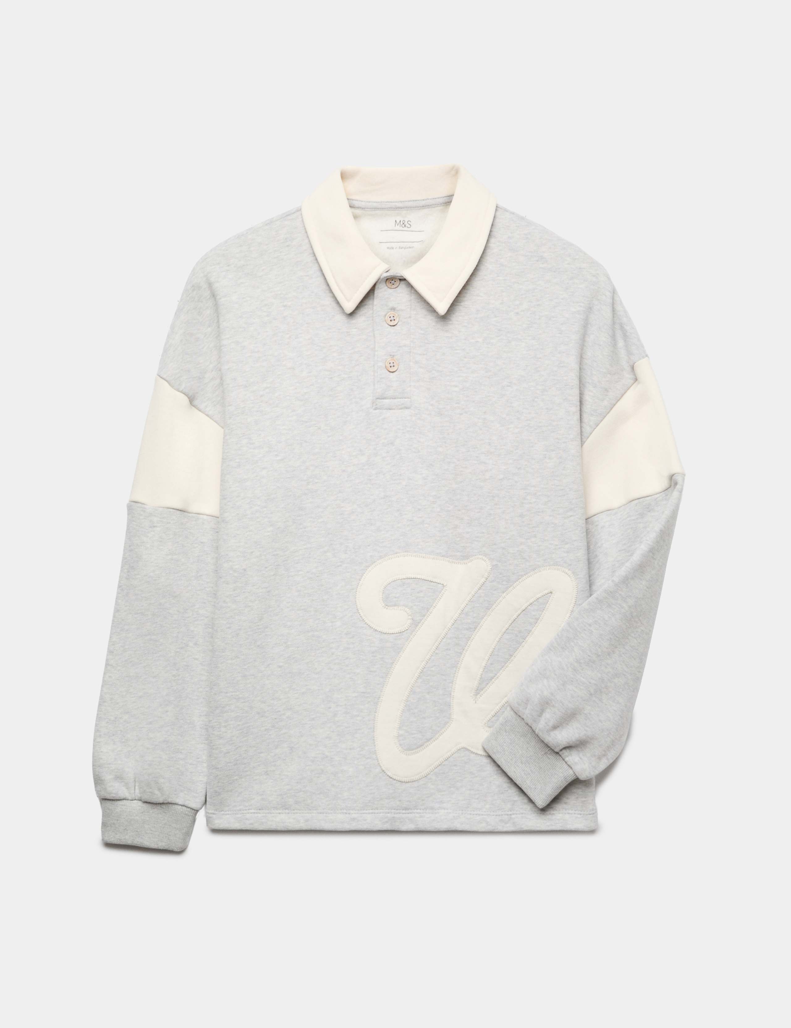 Cotton Rich Appliqué Graphic Rugby Top (6-16 Yrs)