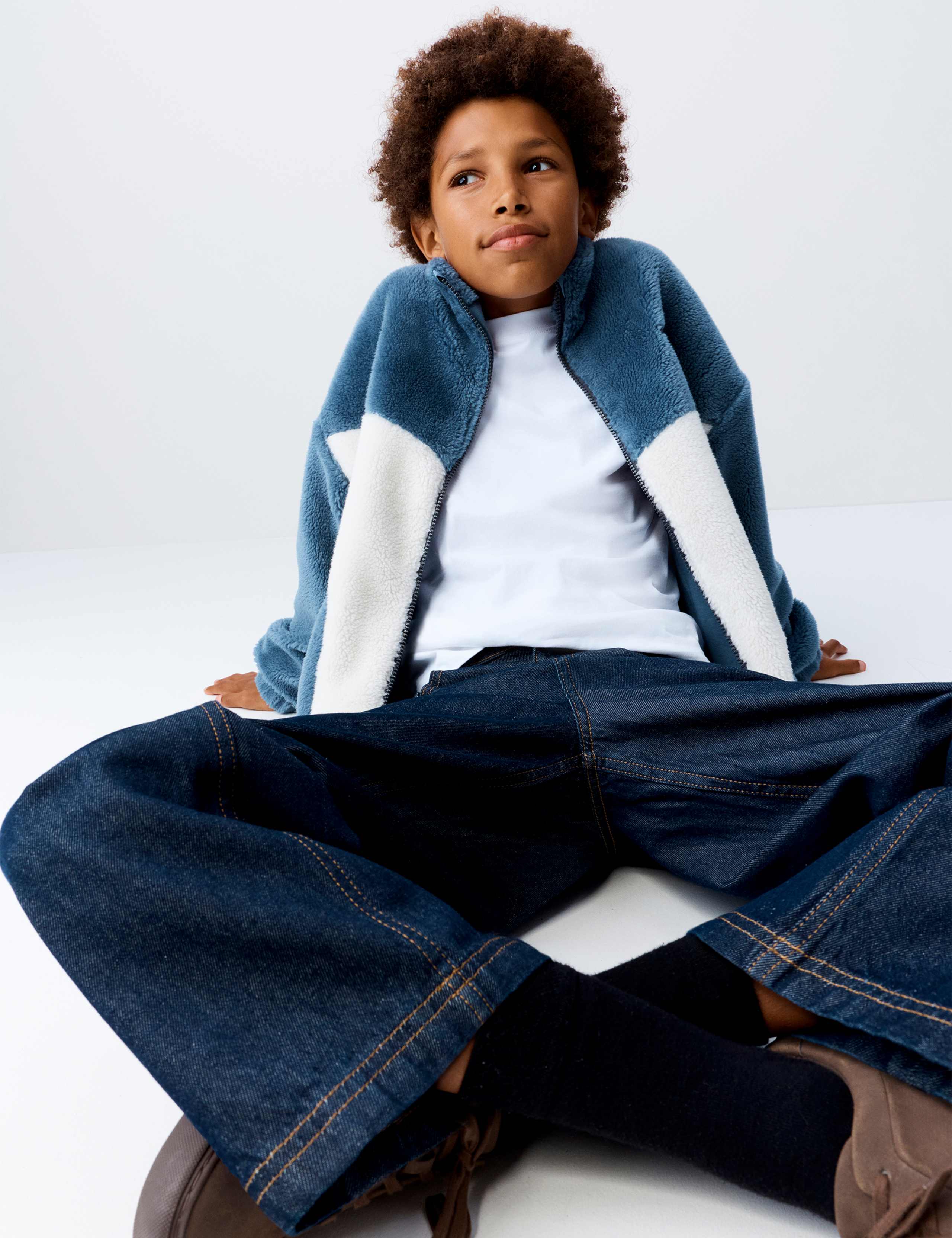 Borg Colour Block Jacket (6-16 Yrs)