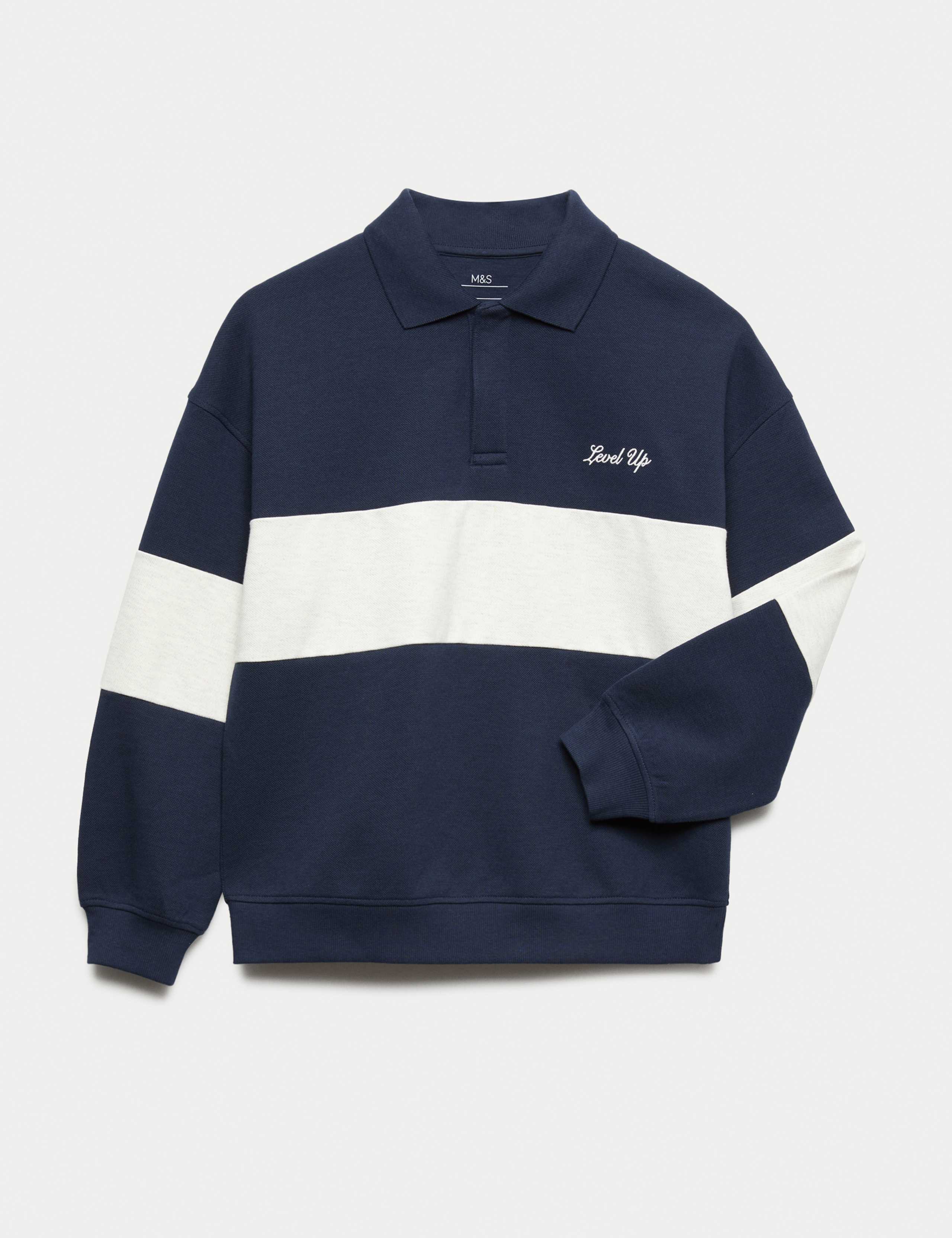 Cotton Rich Colourblock Rugby Sweatshirt (6-16 Yrs)