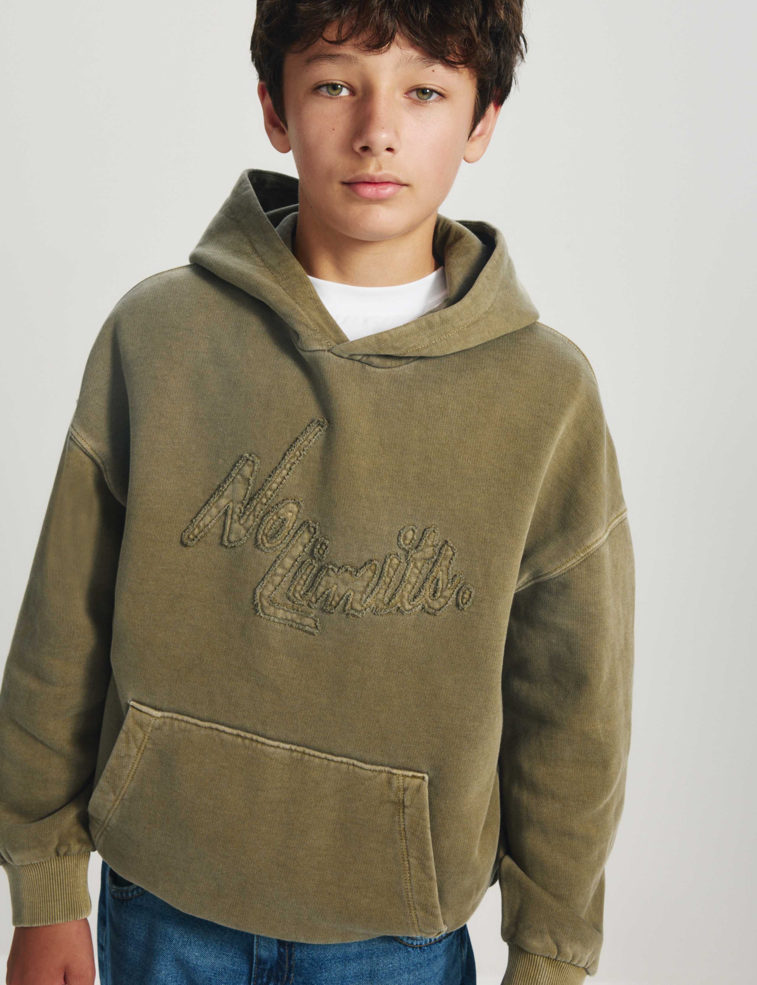 Pure Cotton Embroidered Graphic Hoodie (6-16 Yrs)