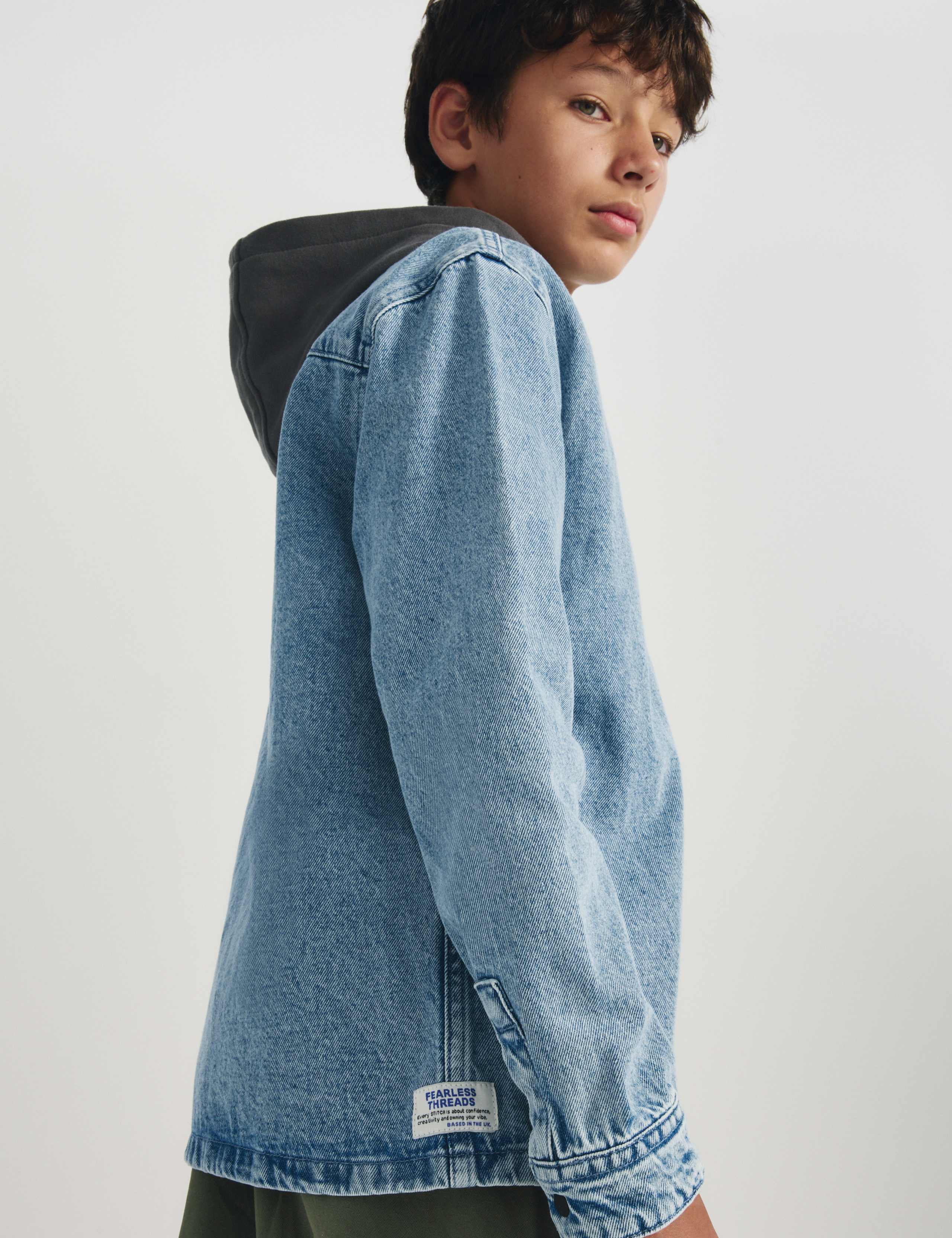Hooded Denim Shirt (6-16 Yrs)