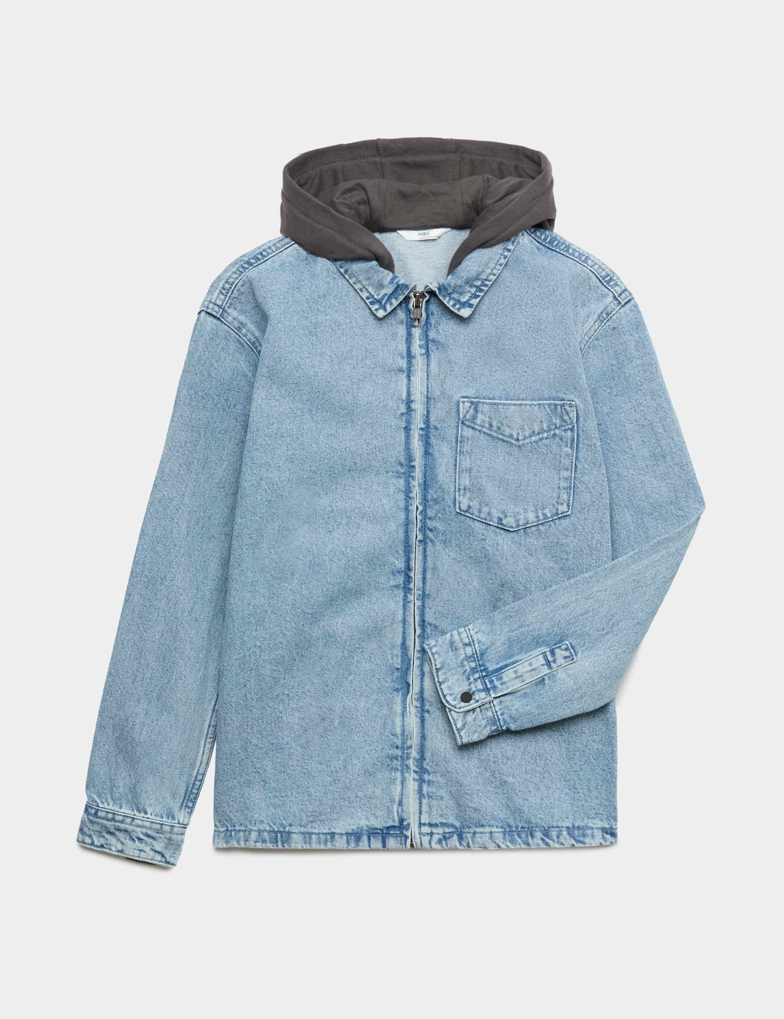 Hooded Denim Shirt (6-16 Yrs)
