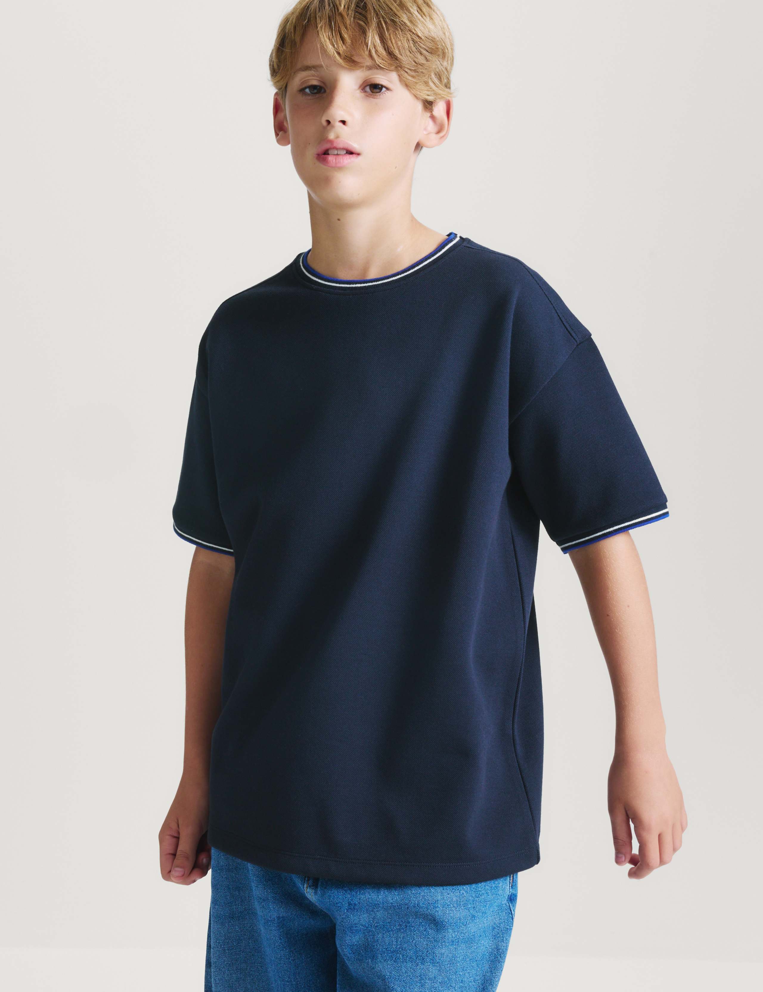 Cotton Blend Pique T-Shirt (6-16 Yrs)