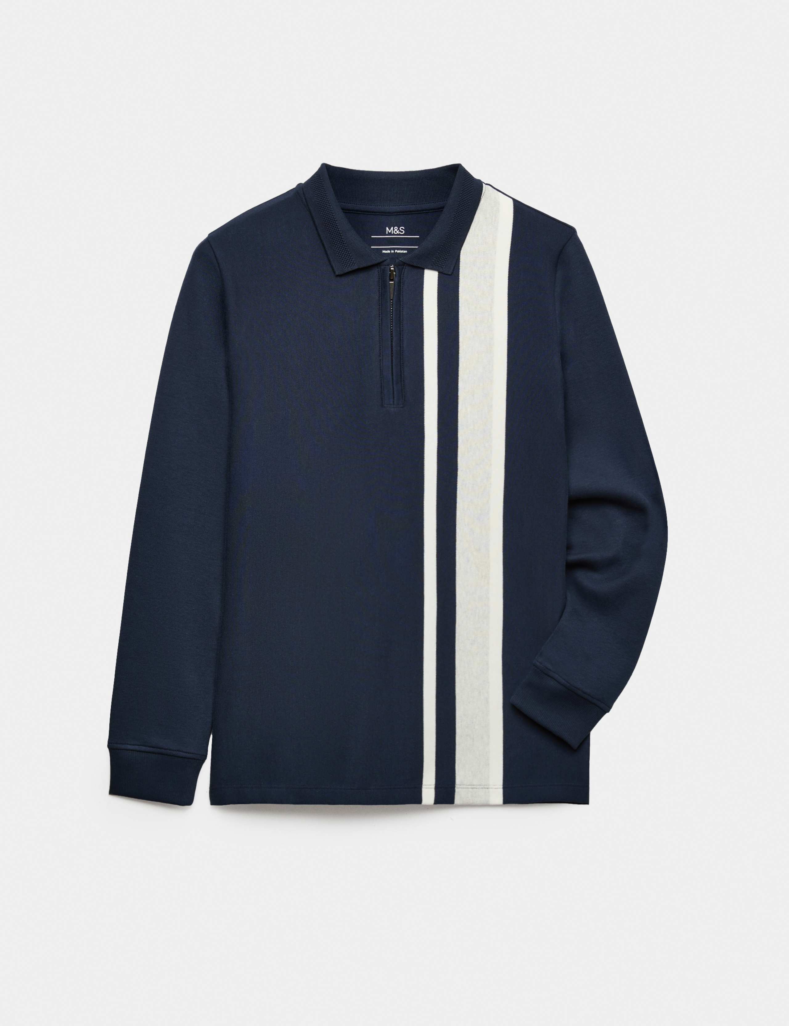 Pure Cotton Striped Polo Shirt