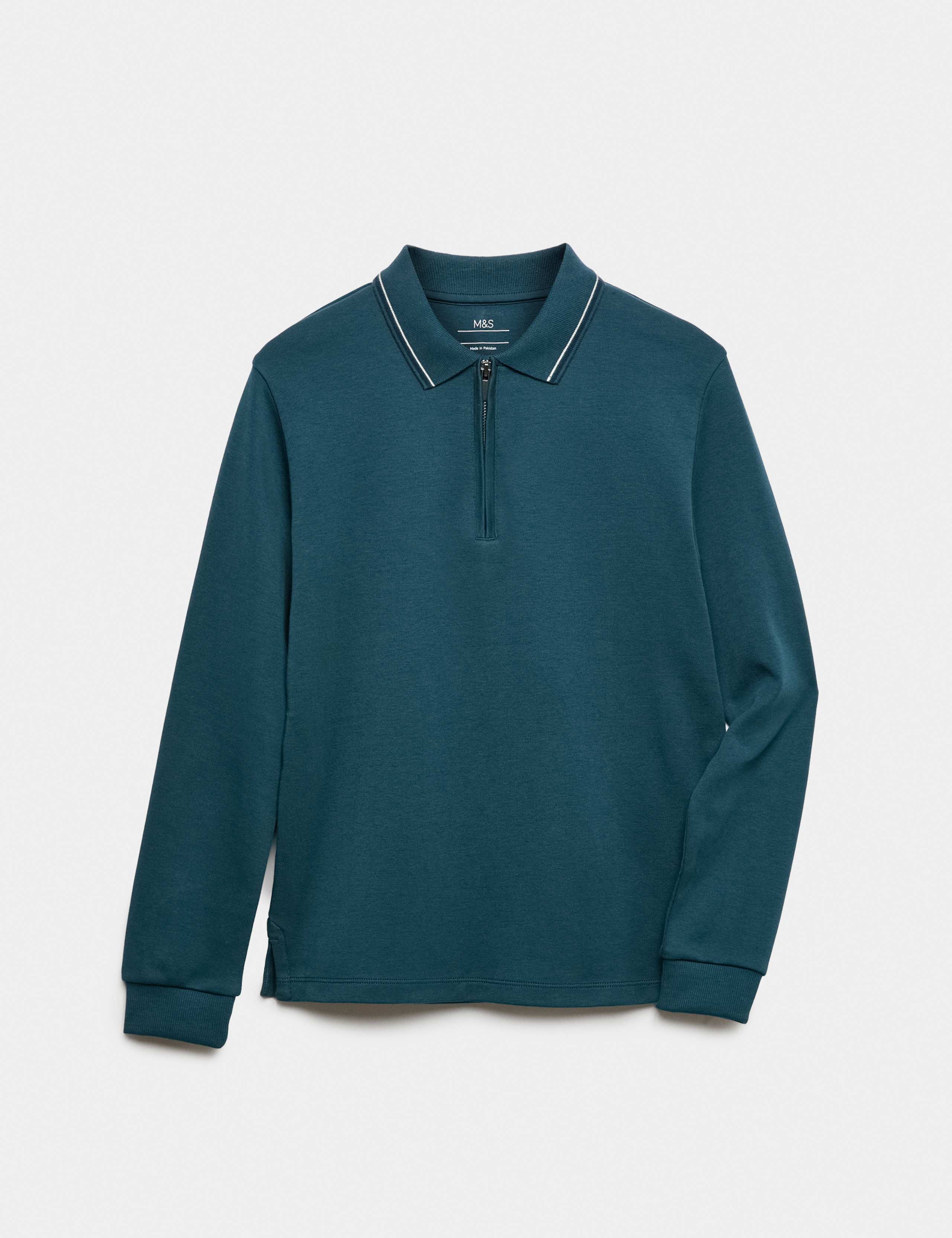 Pure Cotton Half Zip Polo Top (6-16 Yrs)