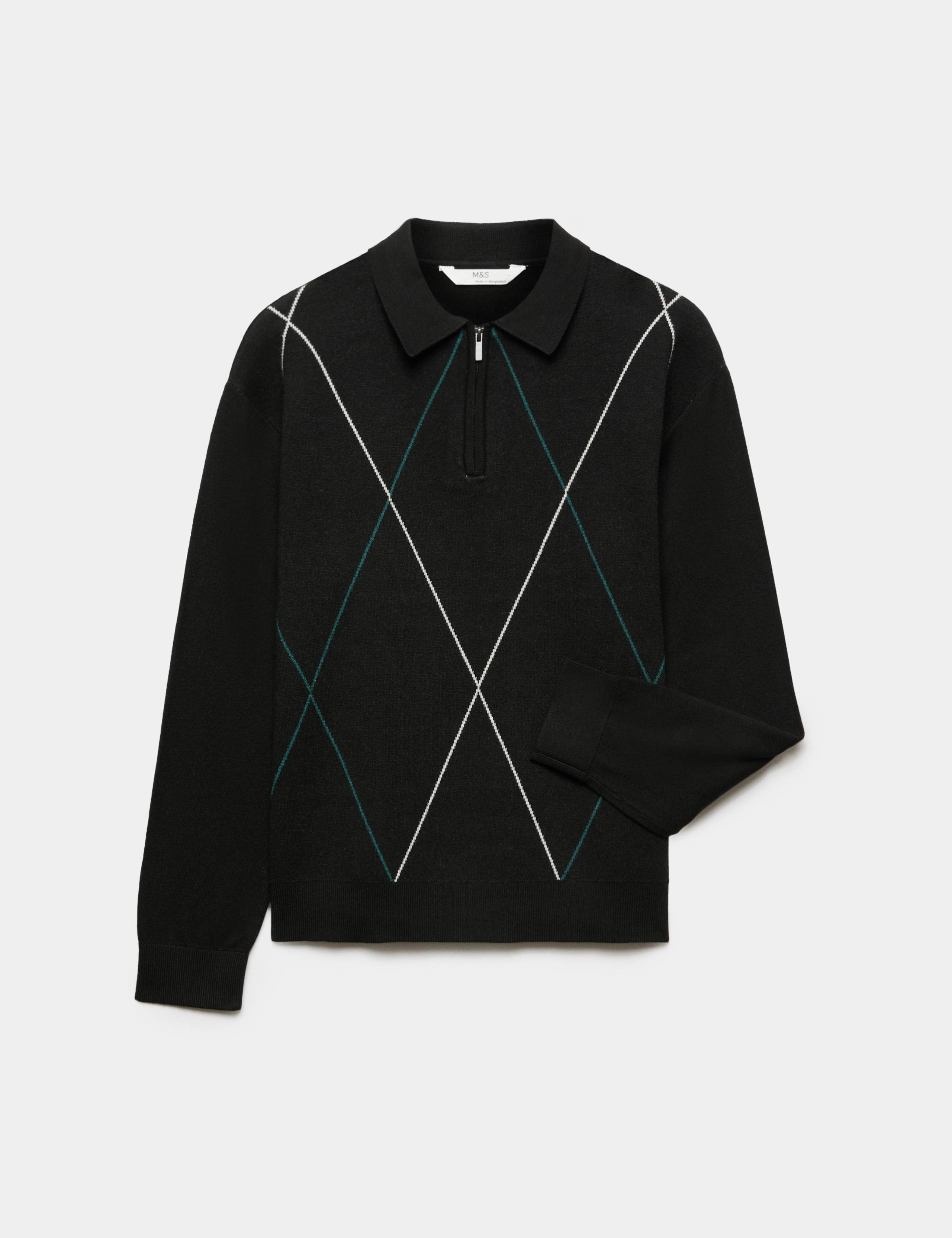 Argyle Knitted Polo Shirt (6-14 Yrs)