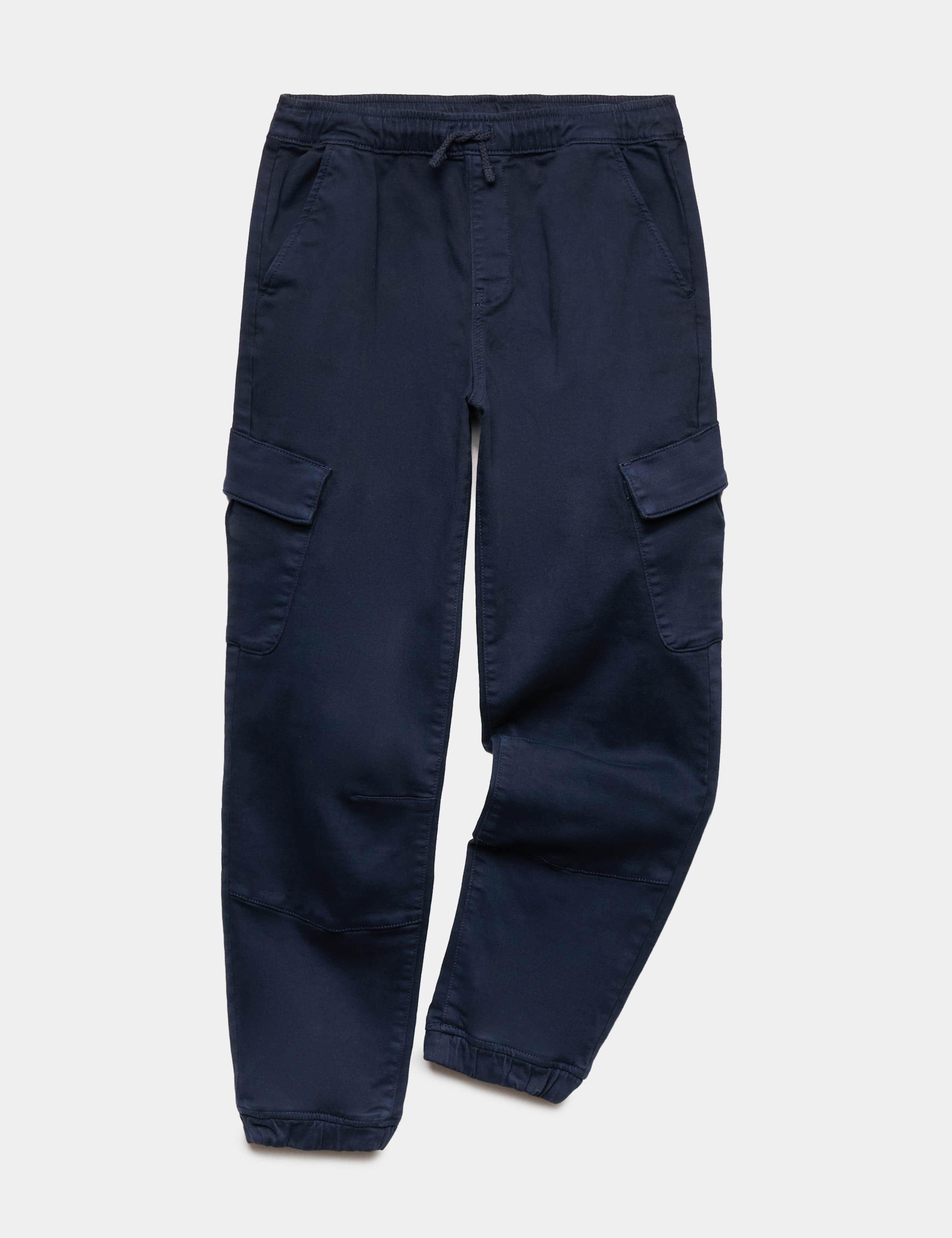 Cotton Rich Stretch Cargo Trousers (6-16 Yrs)