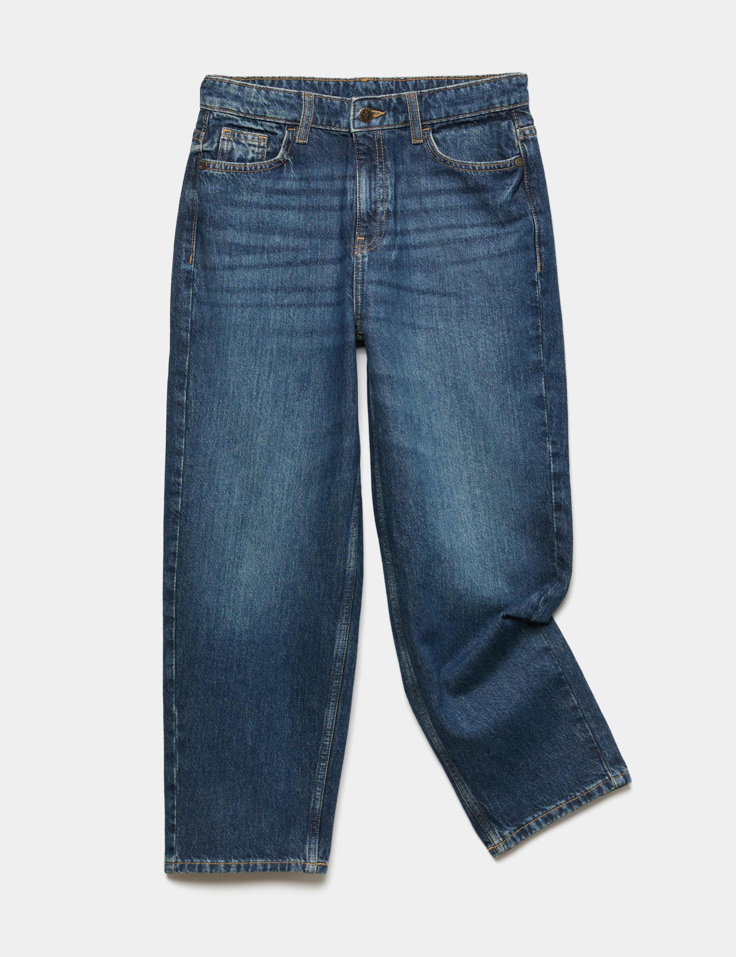 Pure Cotton Barrel Leg Jeans (6-16 Yrs)