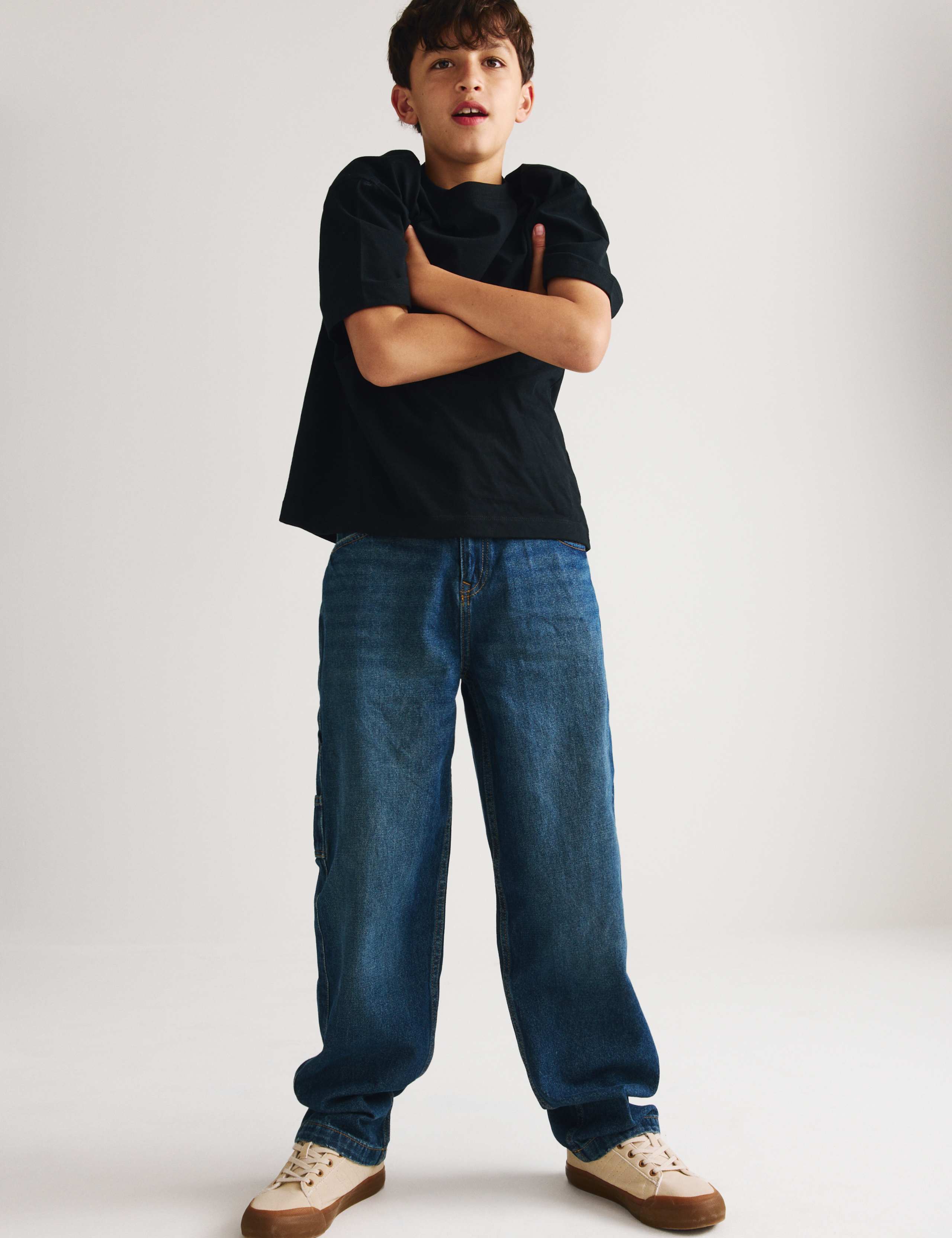 Pure Cotton Baggy Carpenter Jeans (6-16 Yrs)