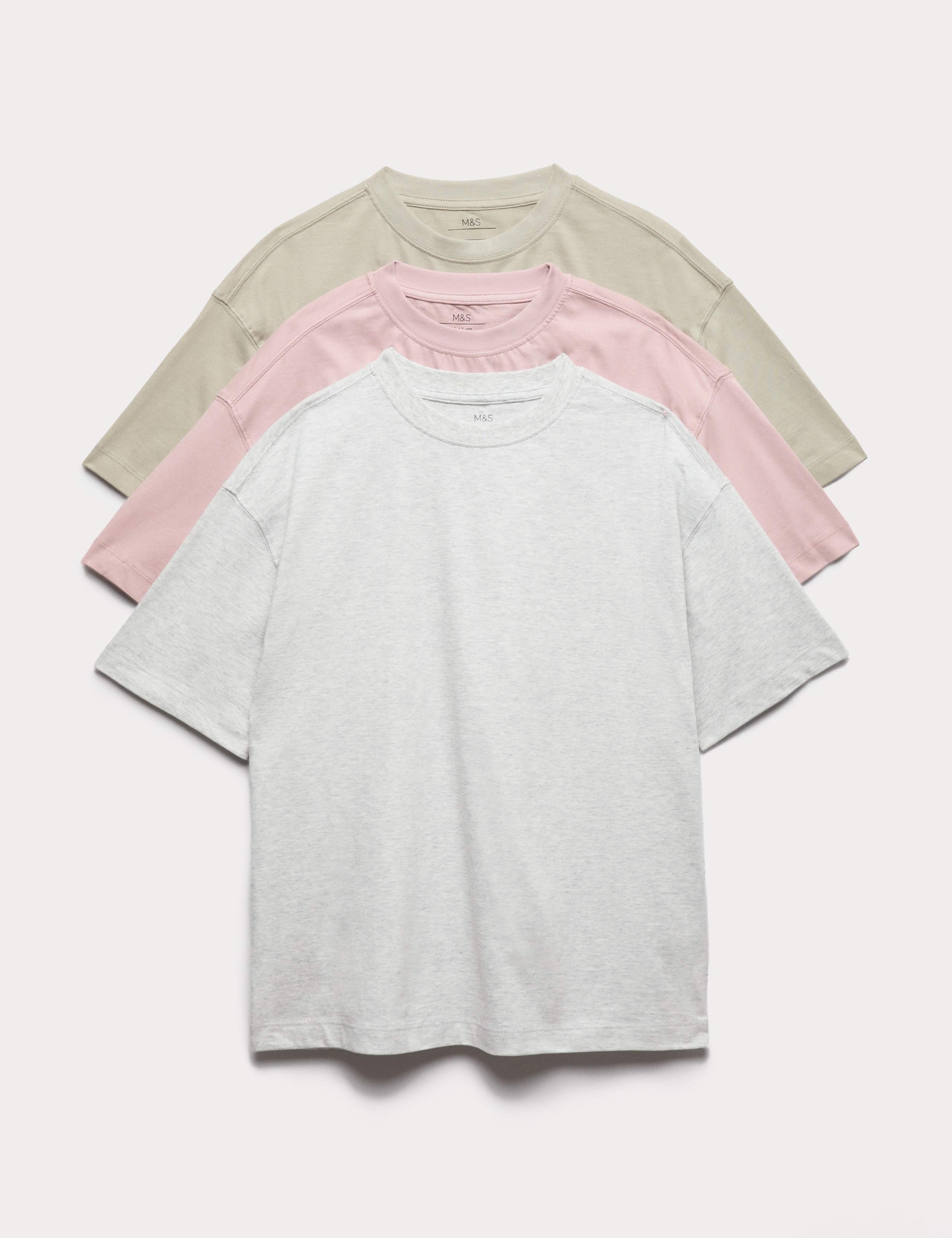 3 Pack Pure Cotton T-Shirts (6-16 Yrs)