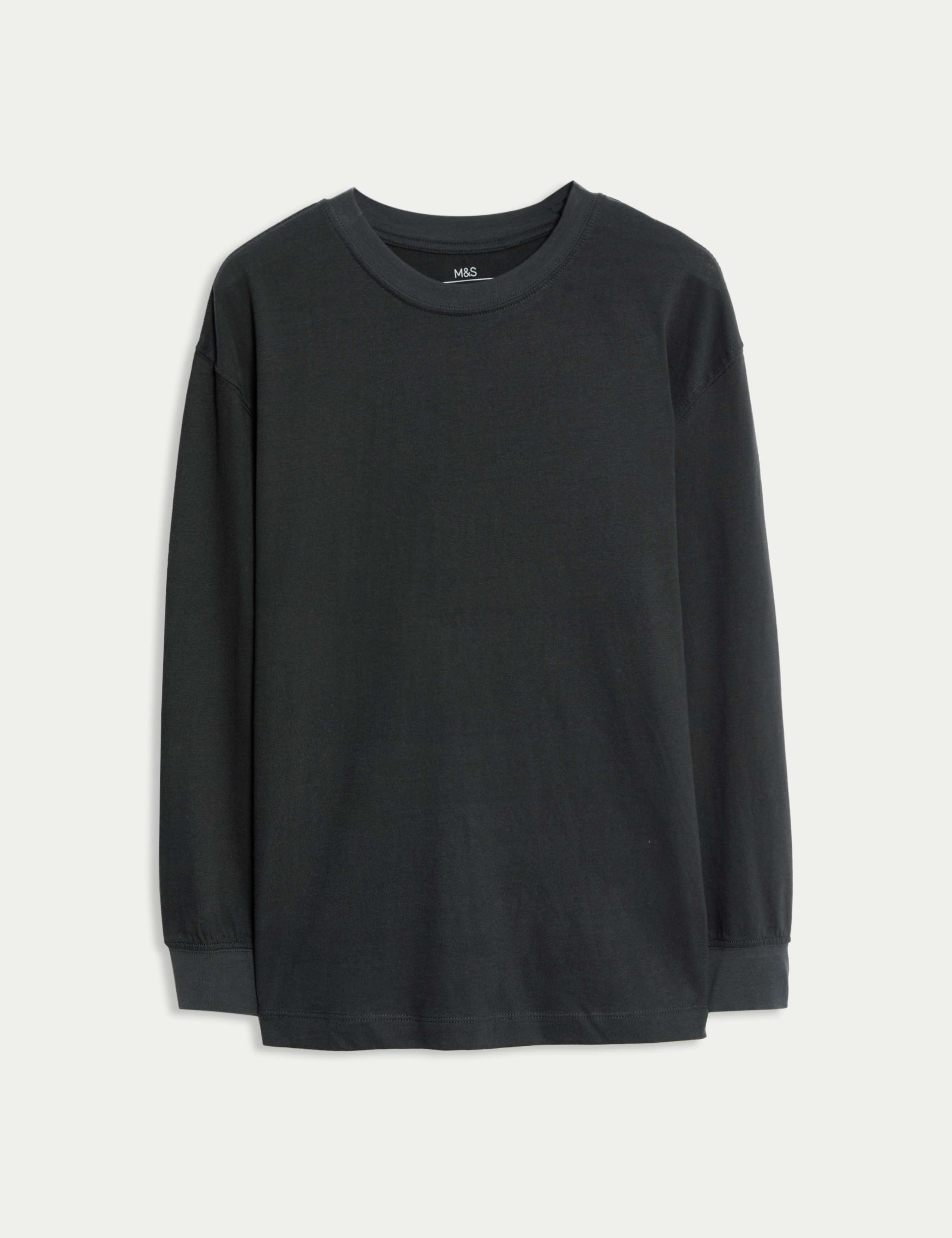 Pure Cotton Plain Long Sleeve Top (6-16 Yrs)