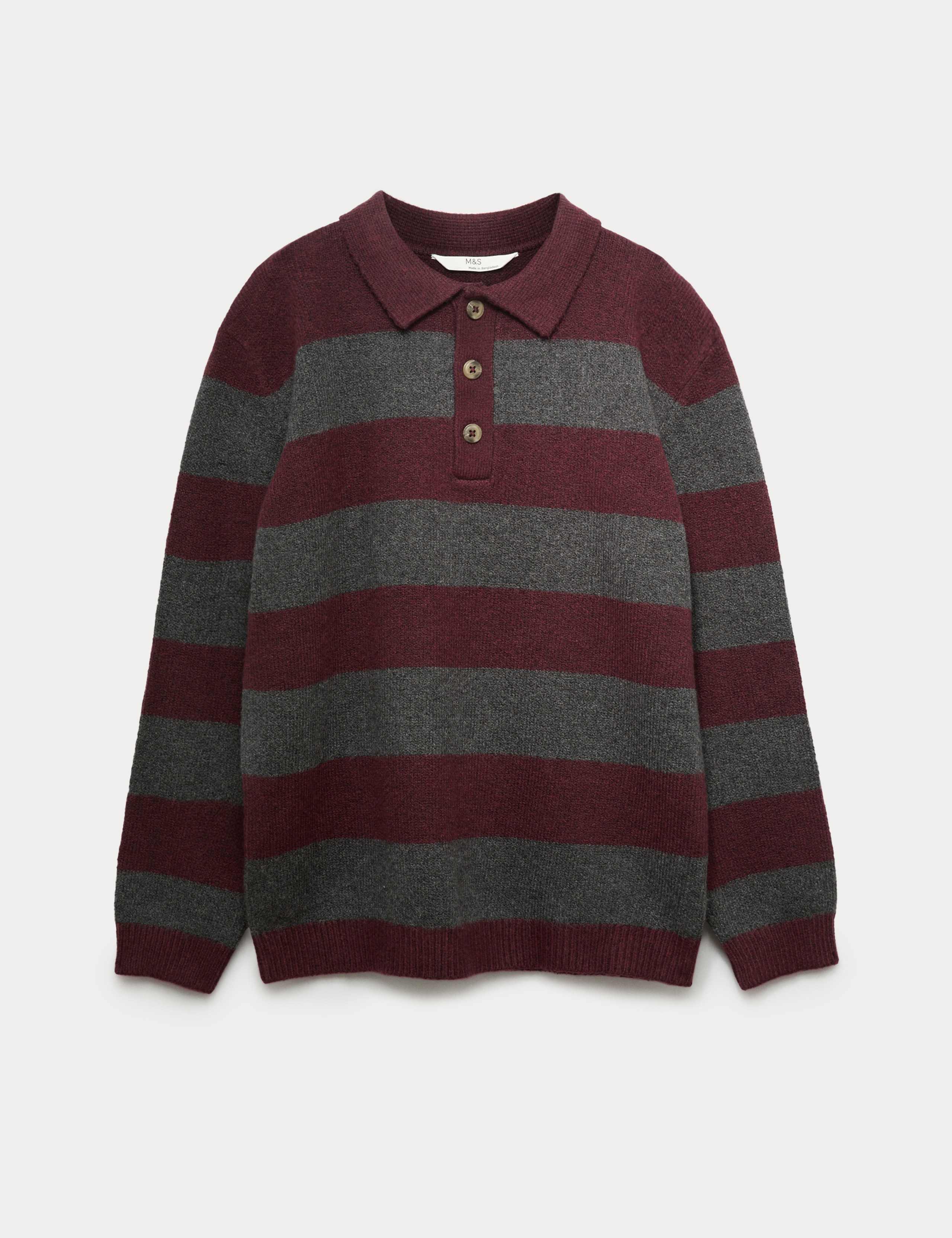Striped Knitted Rugby Jumper (6-16 Yrs)