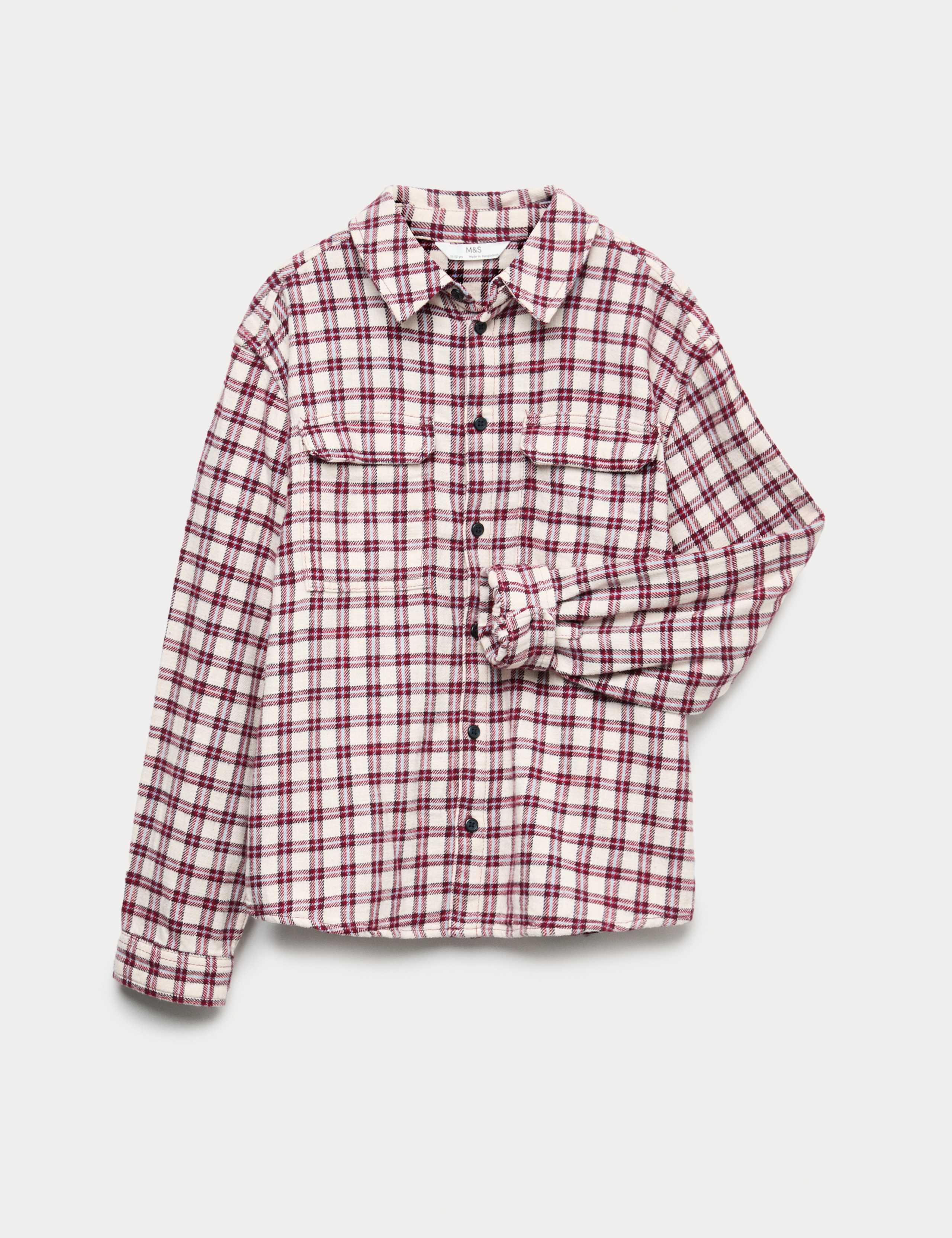 Pure Cotton Micro Checked Shirt (6-16 Yrs)