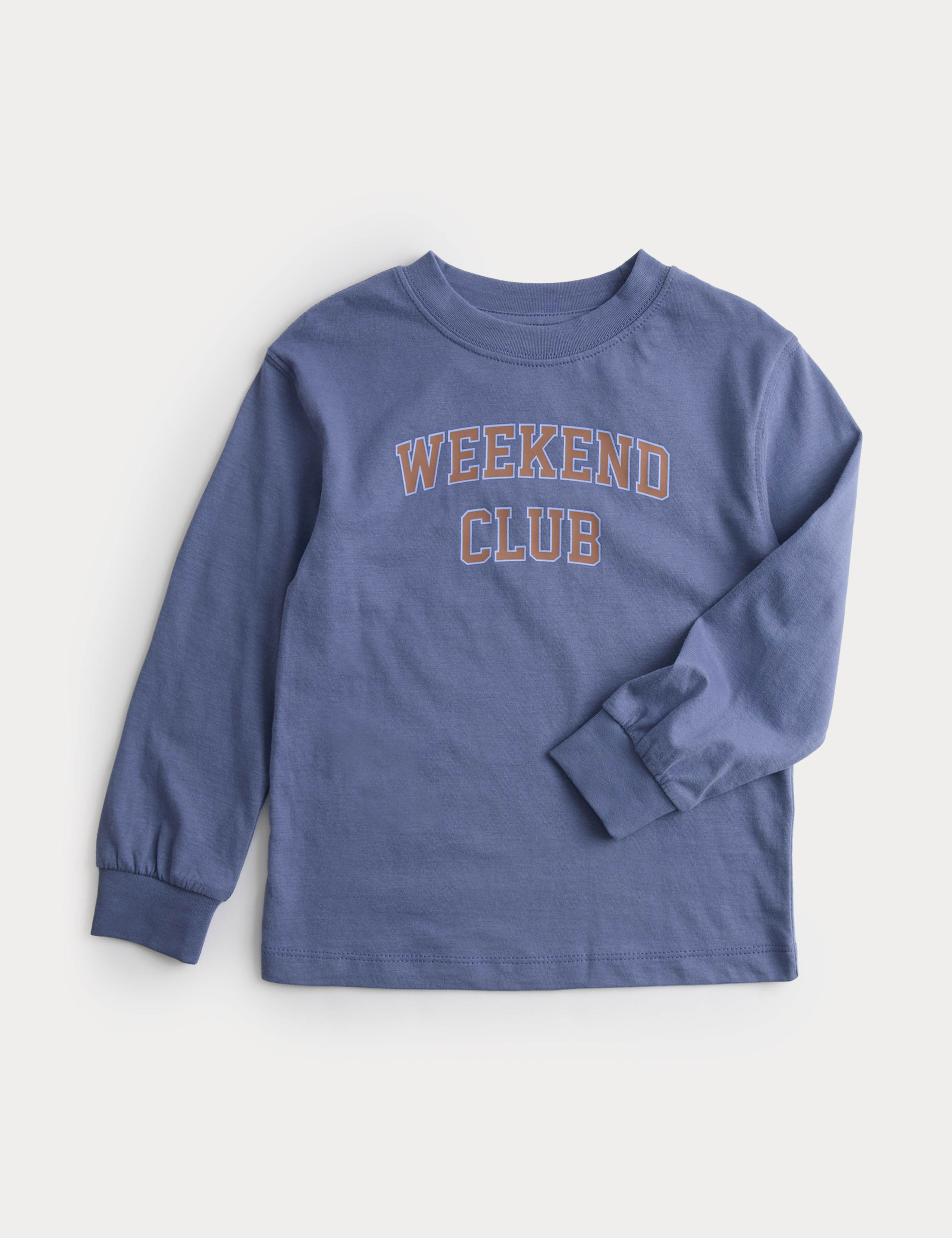 Pure Cotton Weekend Club Graphic Top (2-8 Yrs)