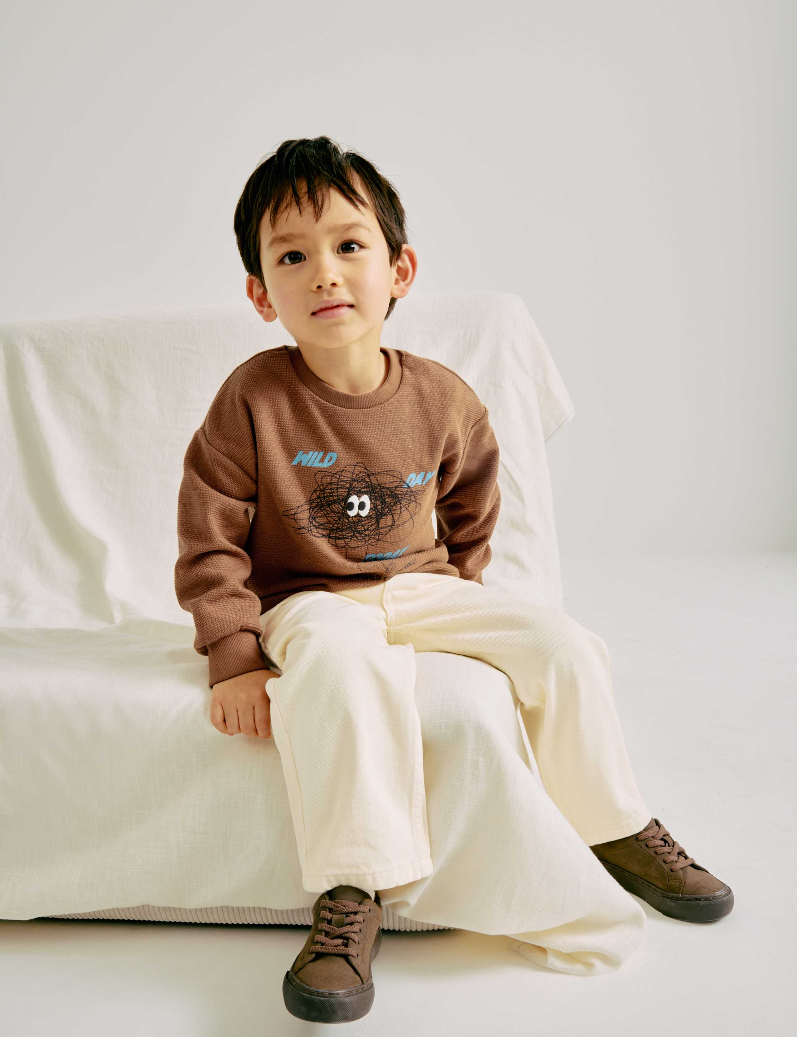 Cotton Rich Embroidered Monster Top (2-8 Yrs)