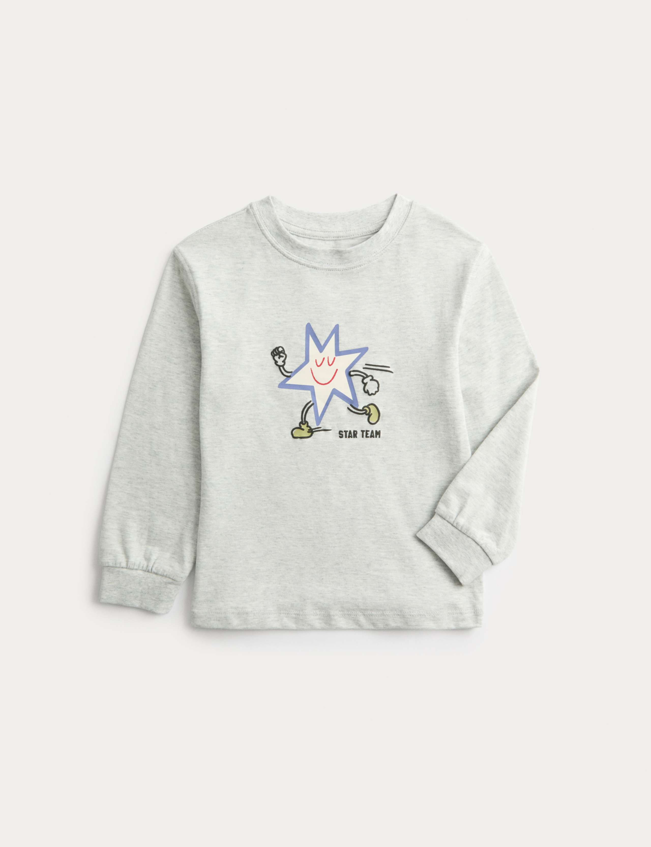 Pure Cotton Star Graphic Long Sleeve Top (2-8 Yrs)