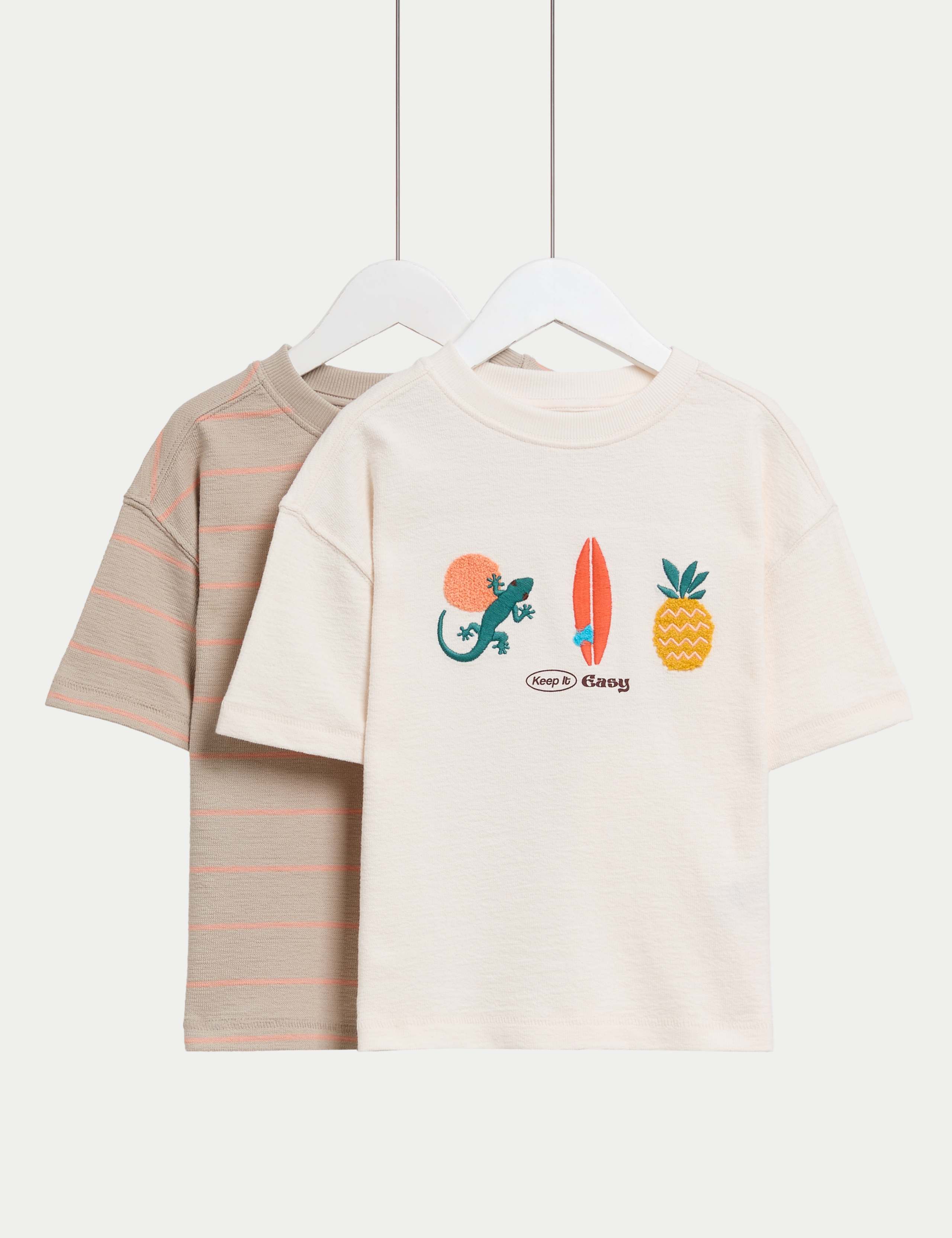 2pk Pure Cotton Assorted T-Shirts (2-8 Yrs)