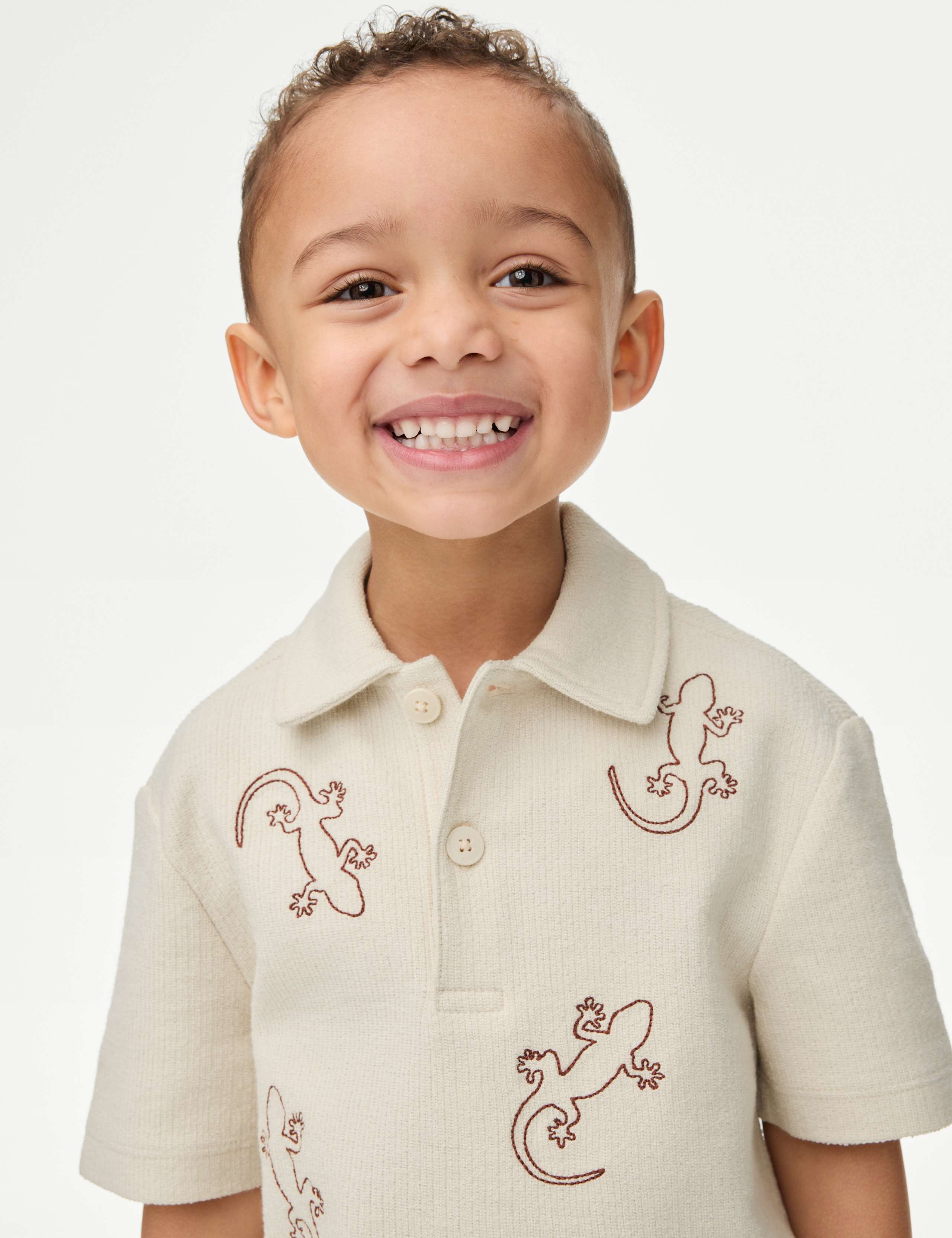 Cotton Rich Embroidered Polo Shirt (1-8 Yrs)