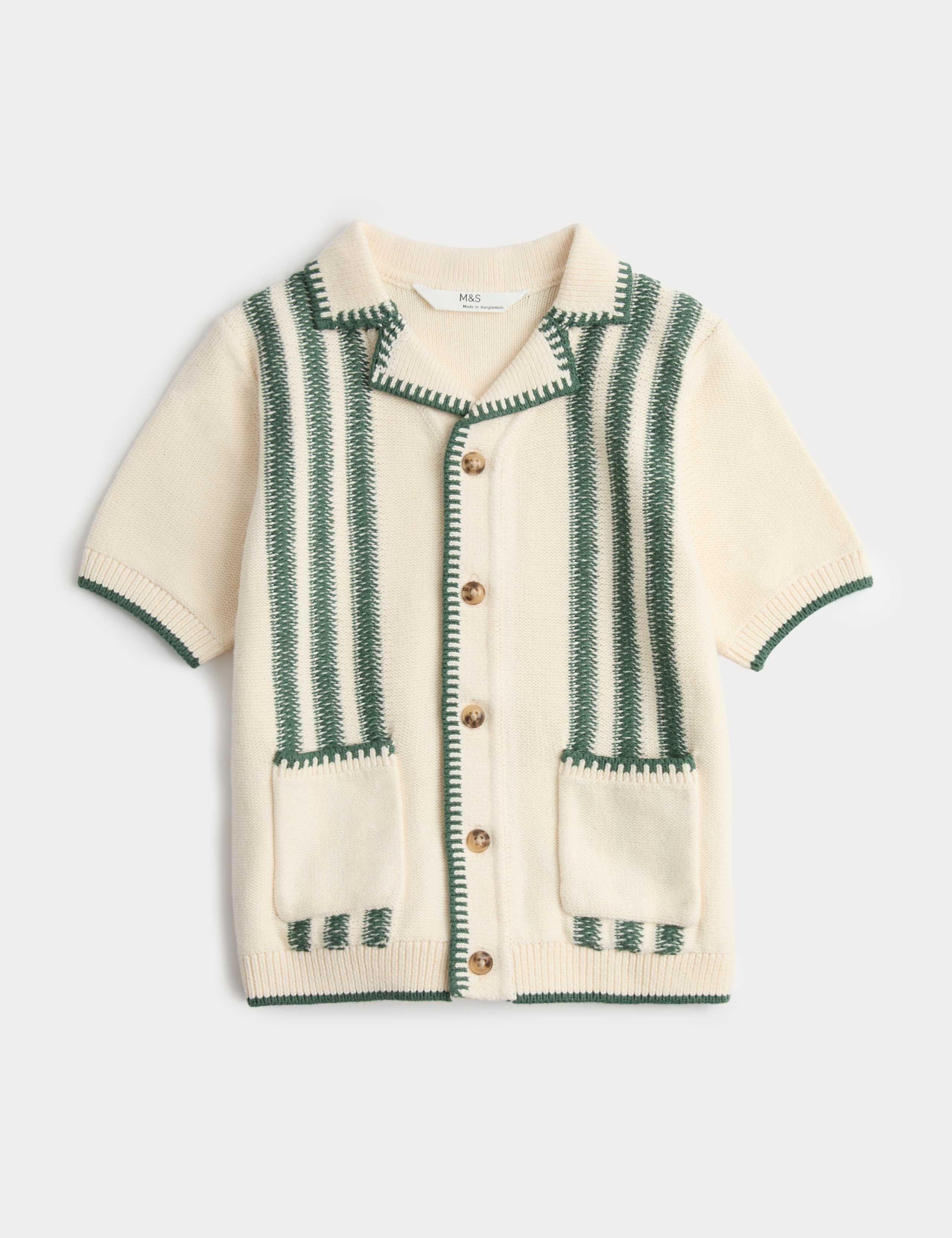Pure Cotton Striped Knitted Shirt (2-8 Yrs)