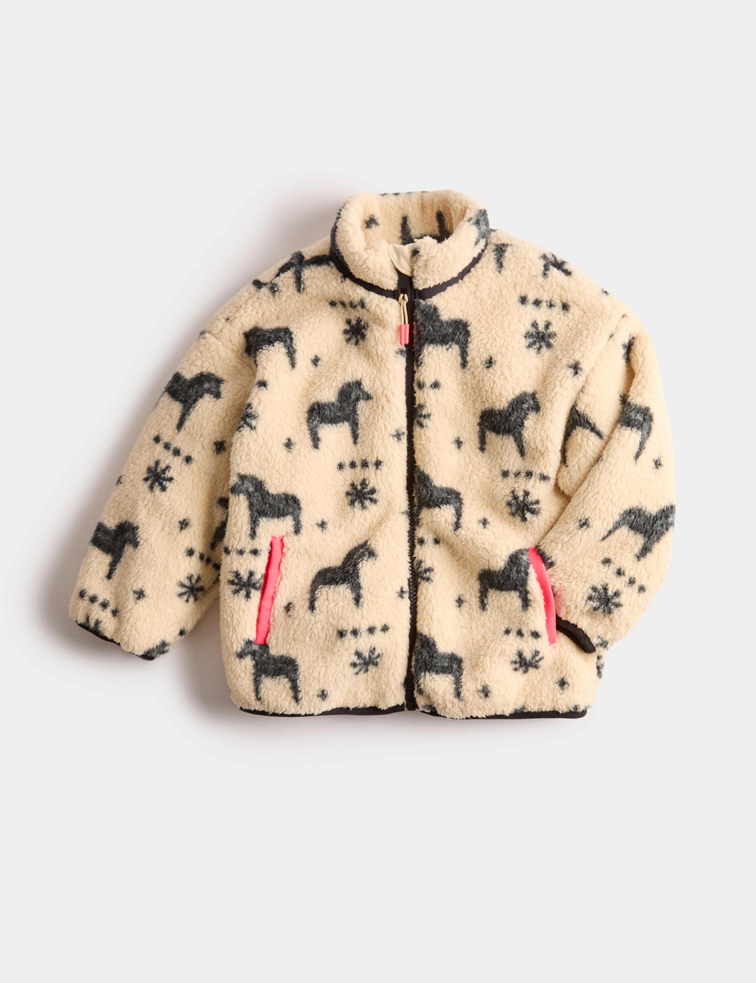 Borg Horse Print Jacket (1-10 Yrs)